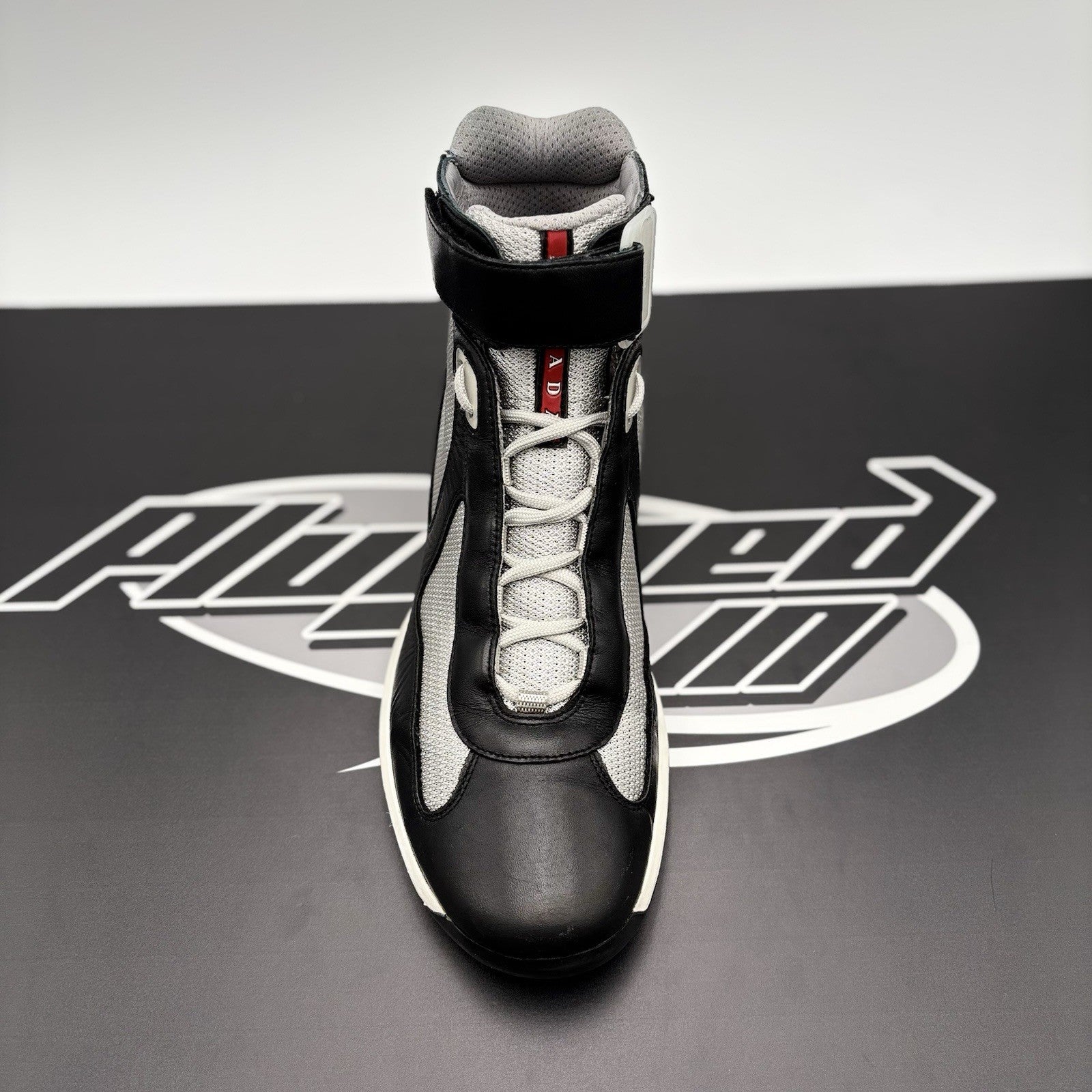Size 8 UK (9 US) - Prada Cup High Top ‘ Black, Grey ‘