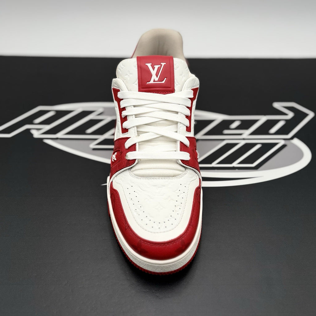 Size 8.5 LV (9.5-10 US) - Louis Vuitton Trainer  ' White, Red ' | SUPER CLEAN!