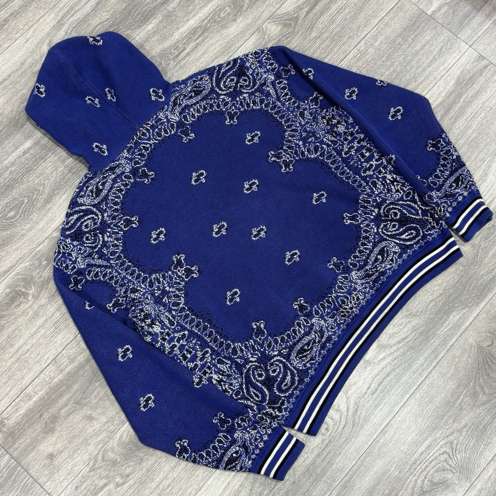 Size XL - Amiri Bandana Basketball Hoodie ' Blue Black ' | GREAT CONDITION!