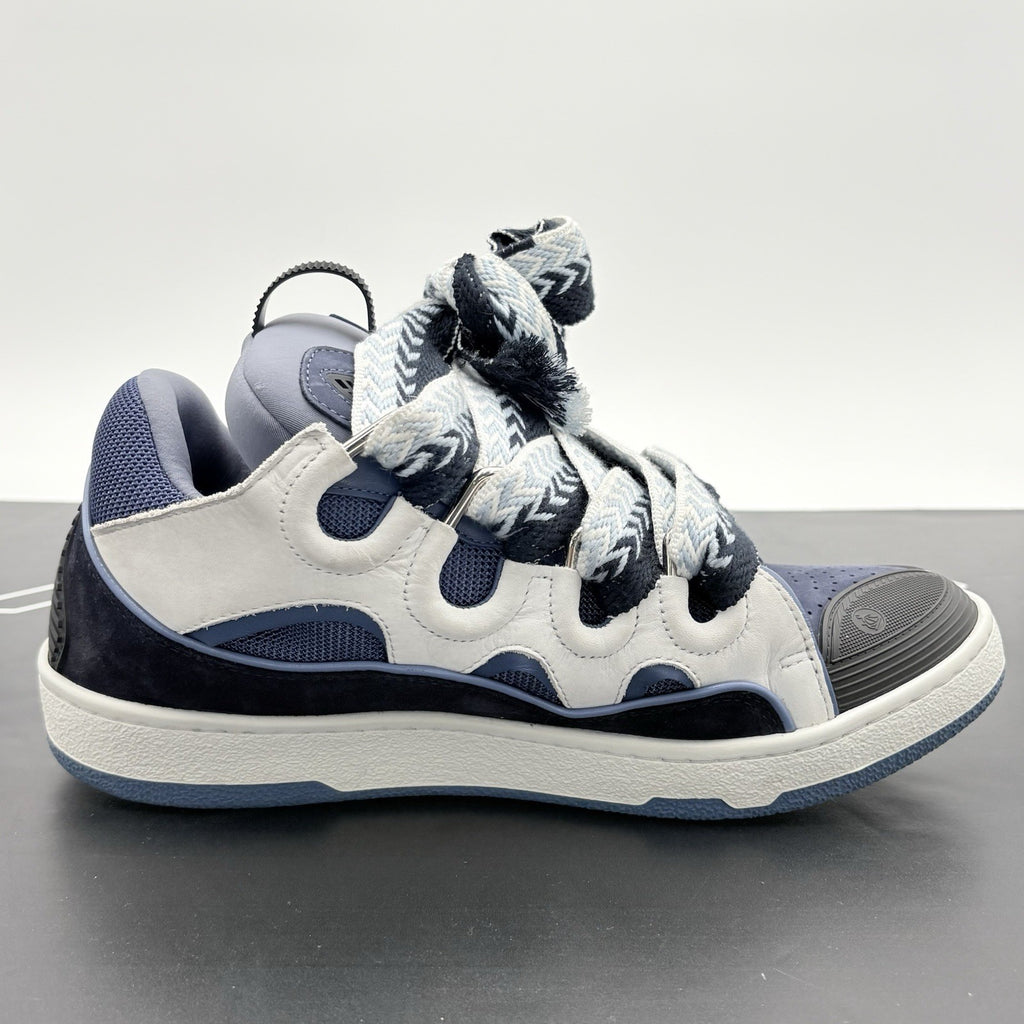 Size 43 (10 US) - Lanvin Curb Sneaker ' White Navy Blue ' | EXCELLENT CONDITION!