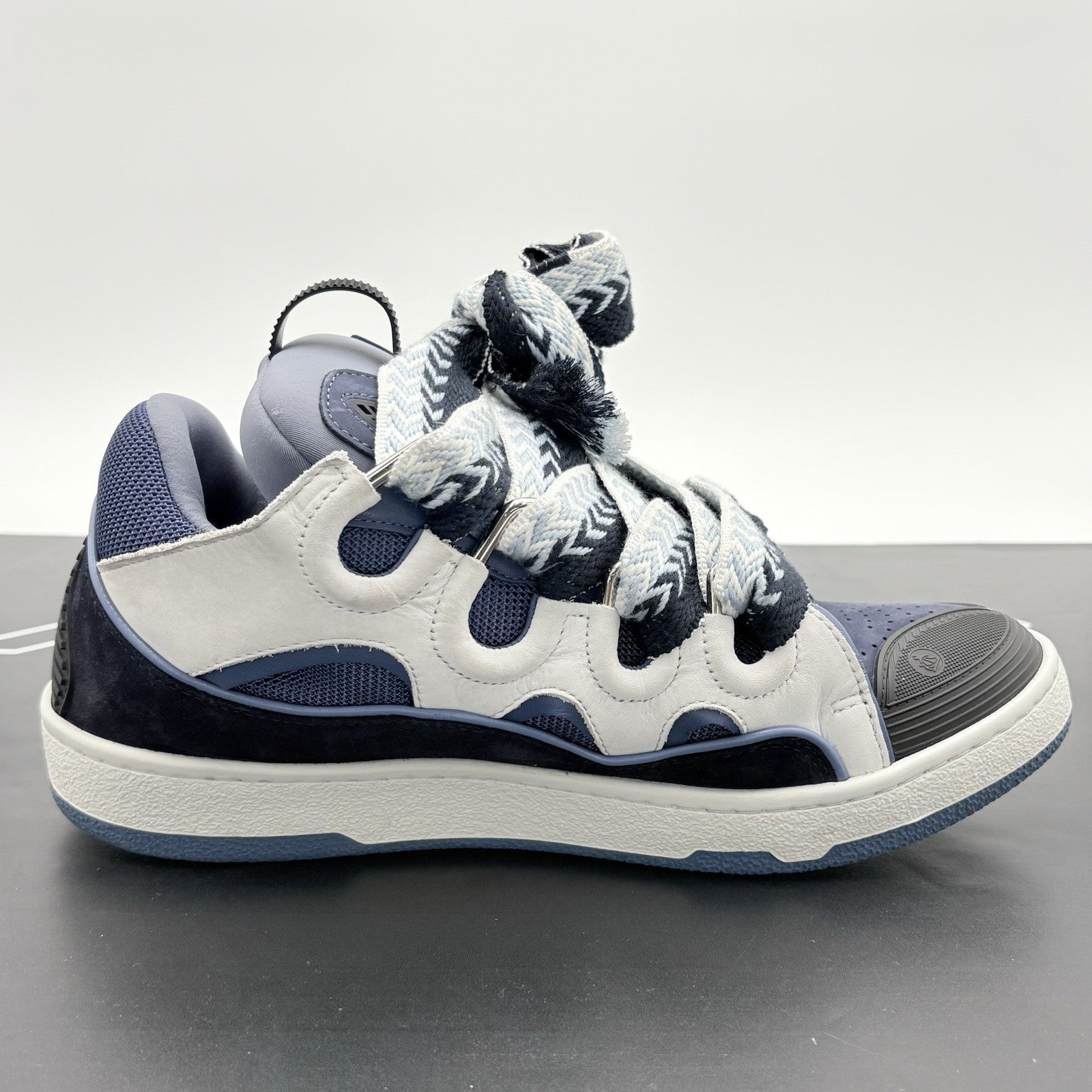 Size 43 (10 US) - Lanvin Curb Sneaker ' White Navy Blue ' | EXCELLENT CONDITION!