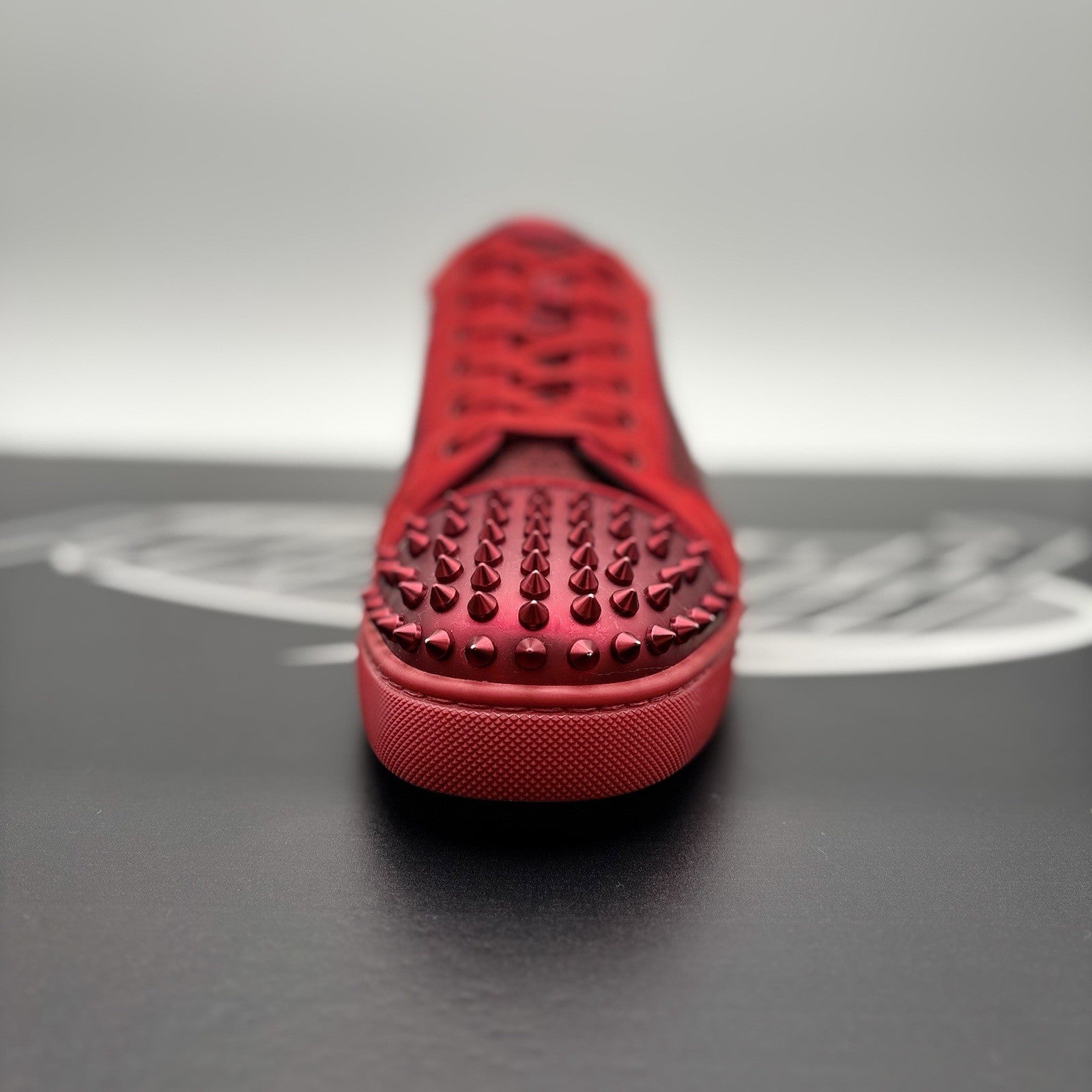 Size 43 (10 US) Christian Louboutin Low Spiked  ' Black Red ' | EXCELLENT!