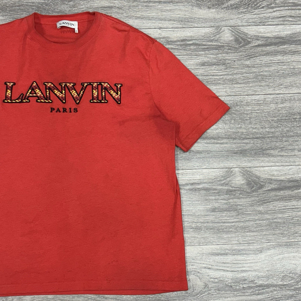 Size XL - Lanvin Embroidered Logo T-Shirt ' Red ' | GOOD CONDITION!