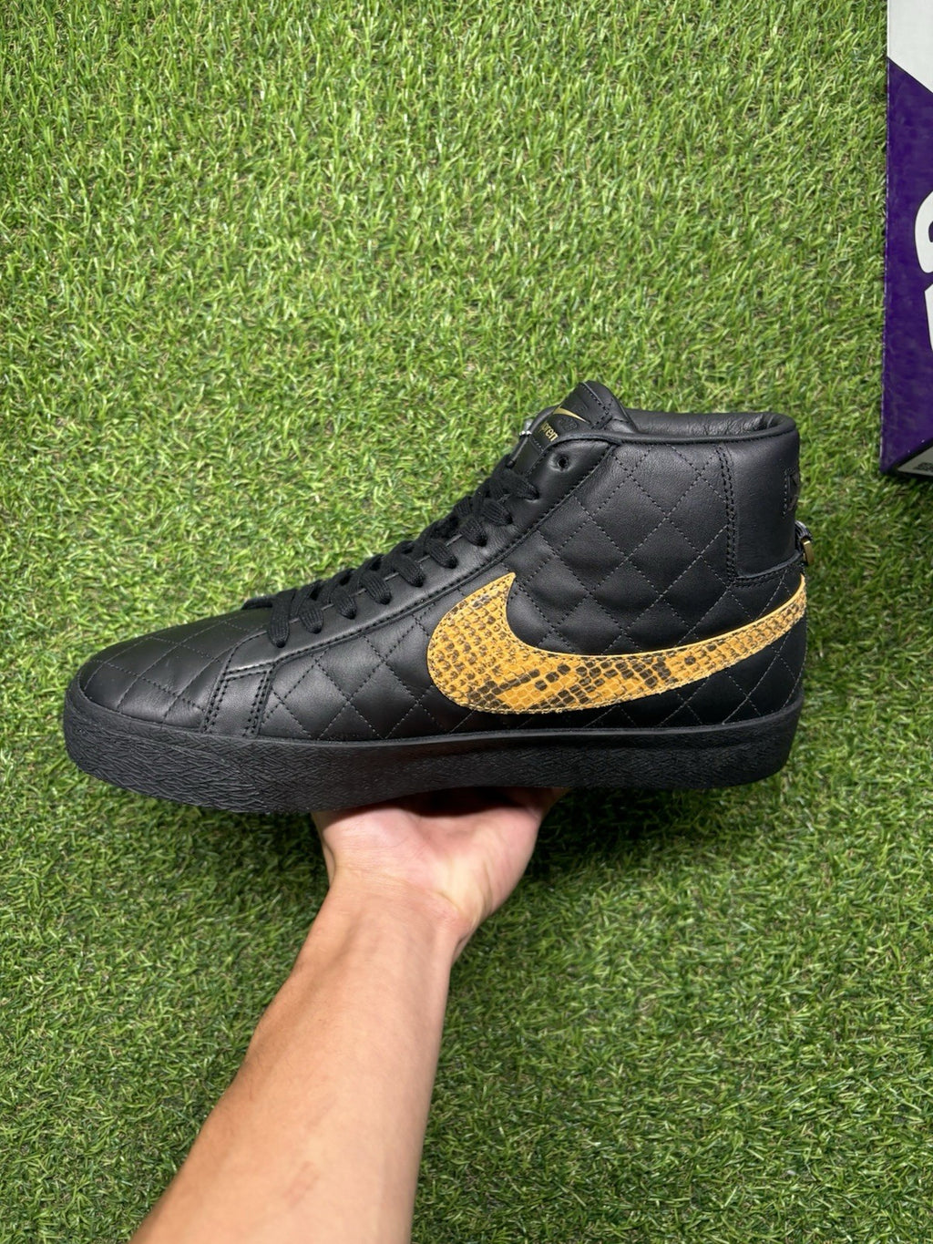 Size 11 - Nike Supreme x Zoom Blazer QS SB Mid Black Snakeskin | NEW!