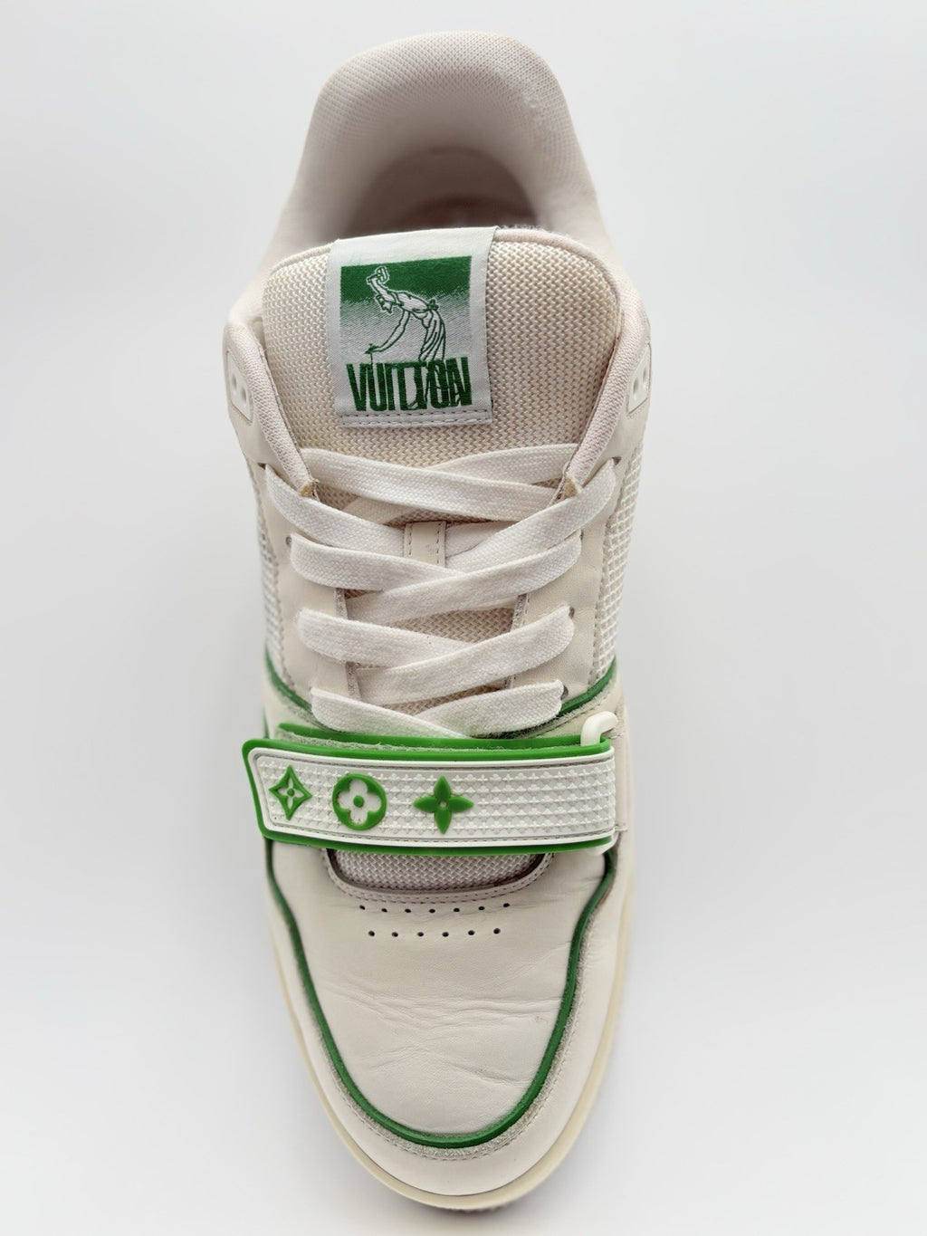 Size 10 LV (11-11.5 US) Louis Vuitton Strap Trainer ' Green ' | SUPER CLEAN!