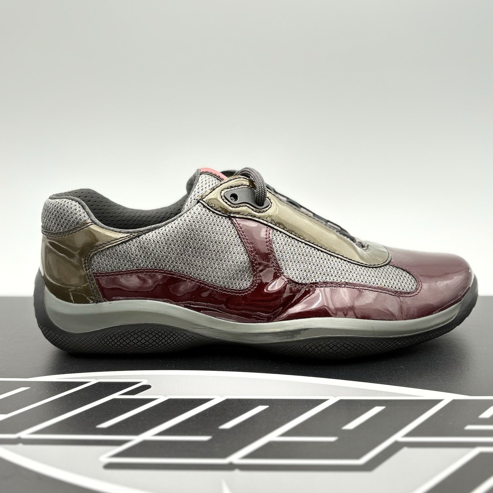 Size 8 UK (9 US) - Prada Americas Cup ' Burgundy Grey ' | SUPER CLEAN!