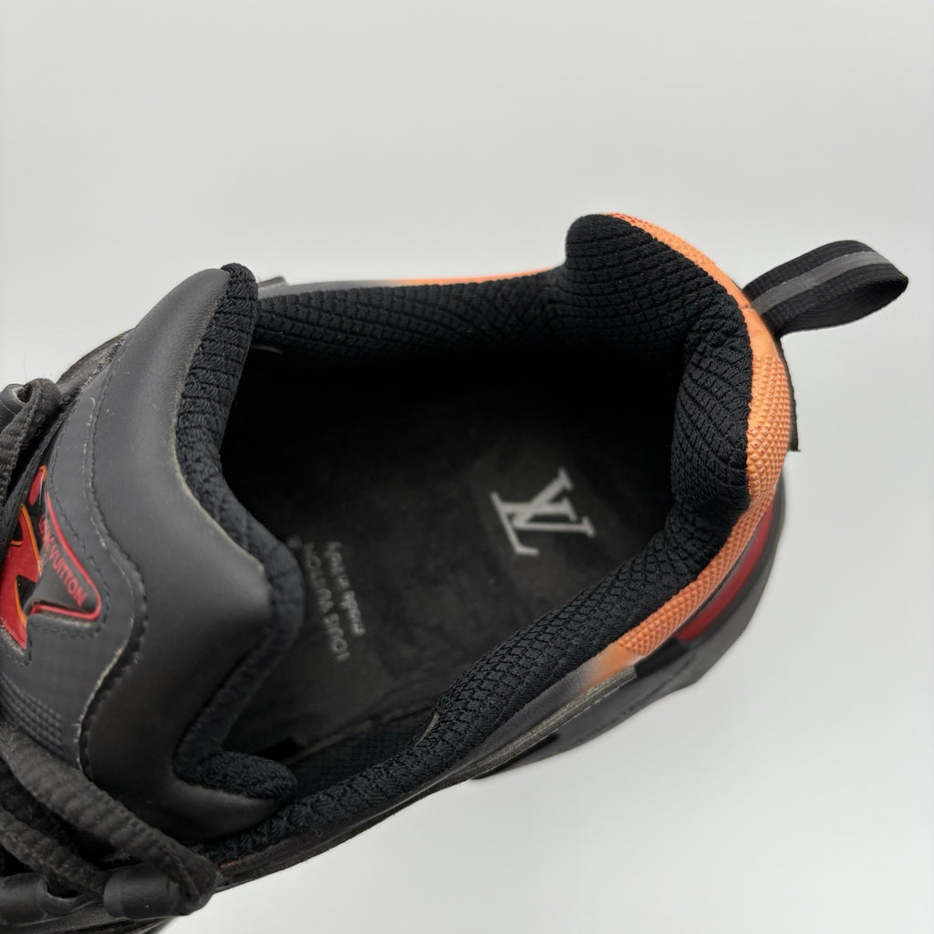 Size 12 LV (13-13:5 US) Louis Vuitton Tactic Runner ' Black Orange Red ' | CLEAN