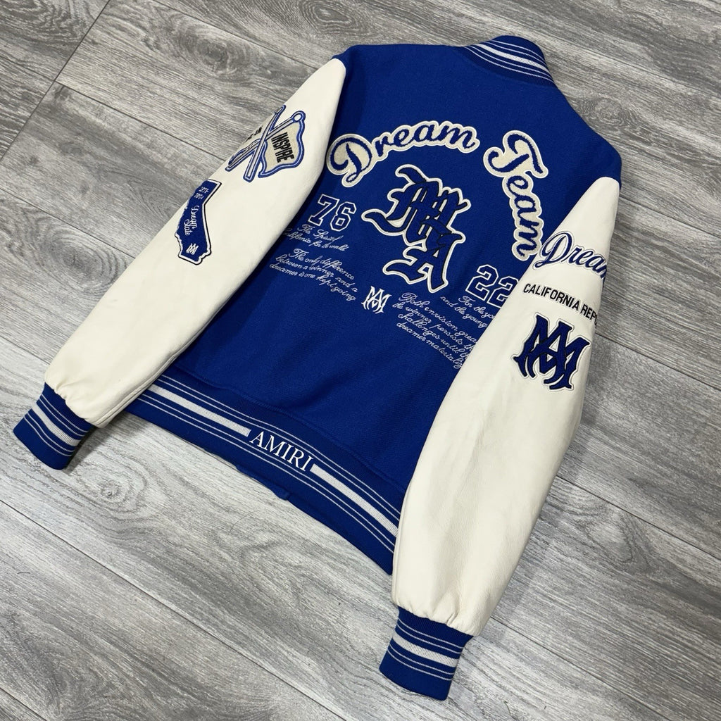 Size Large - Amiri Dream Team Varsity Jacket ' Blue ' | WORN 3x | 100% AUTHENTIC