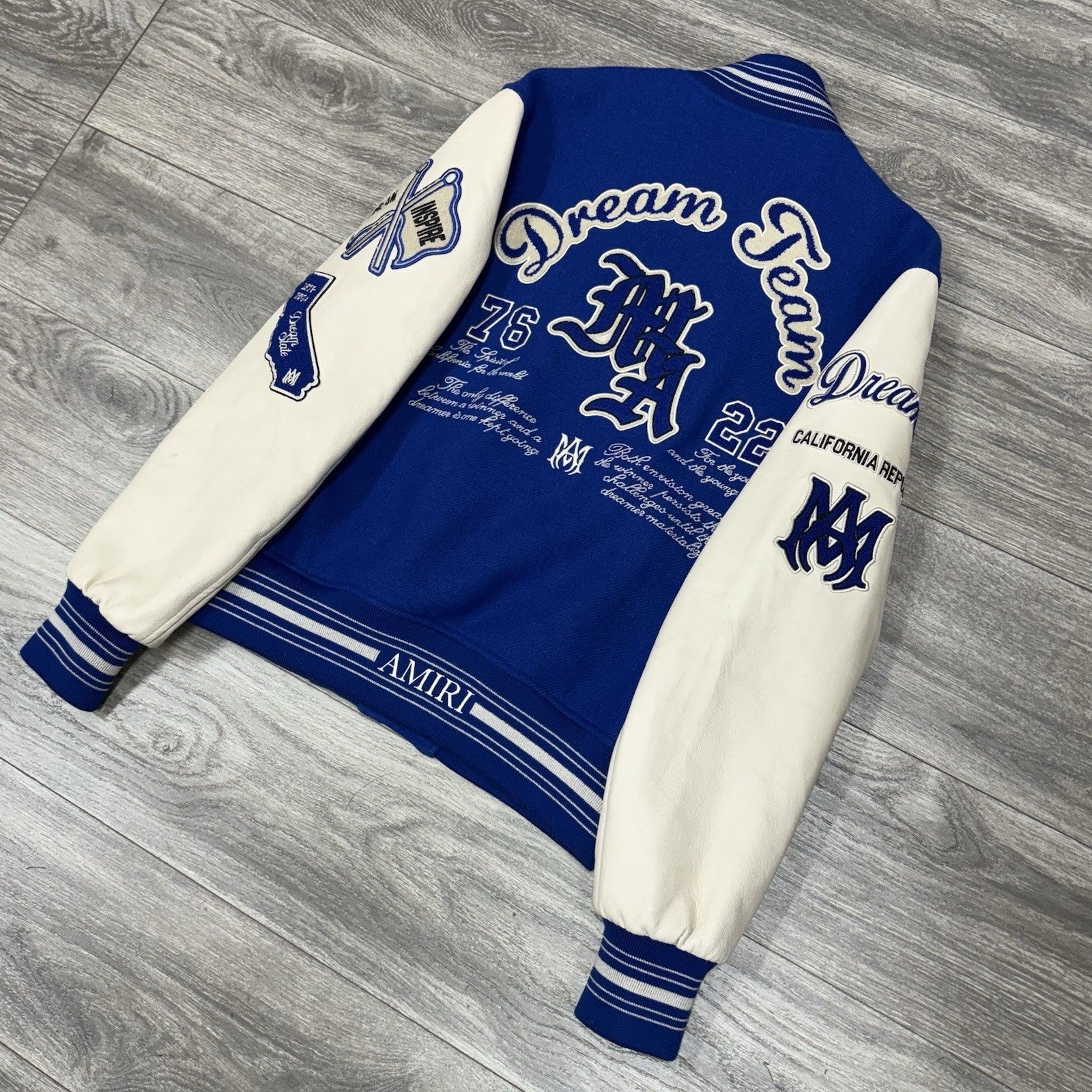 Size Large - Amiri Dream Team Varsity Jacket ' Blue ' | WORN 3x | 100% AUTHENTIC