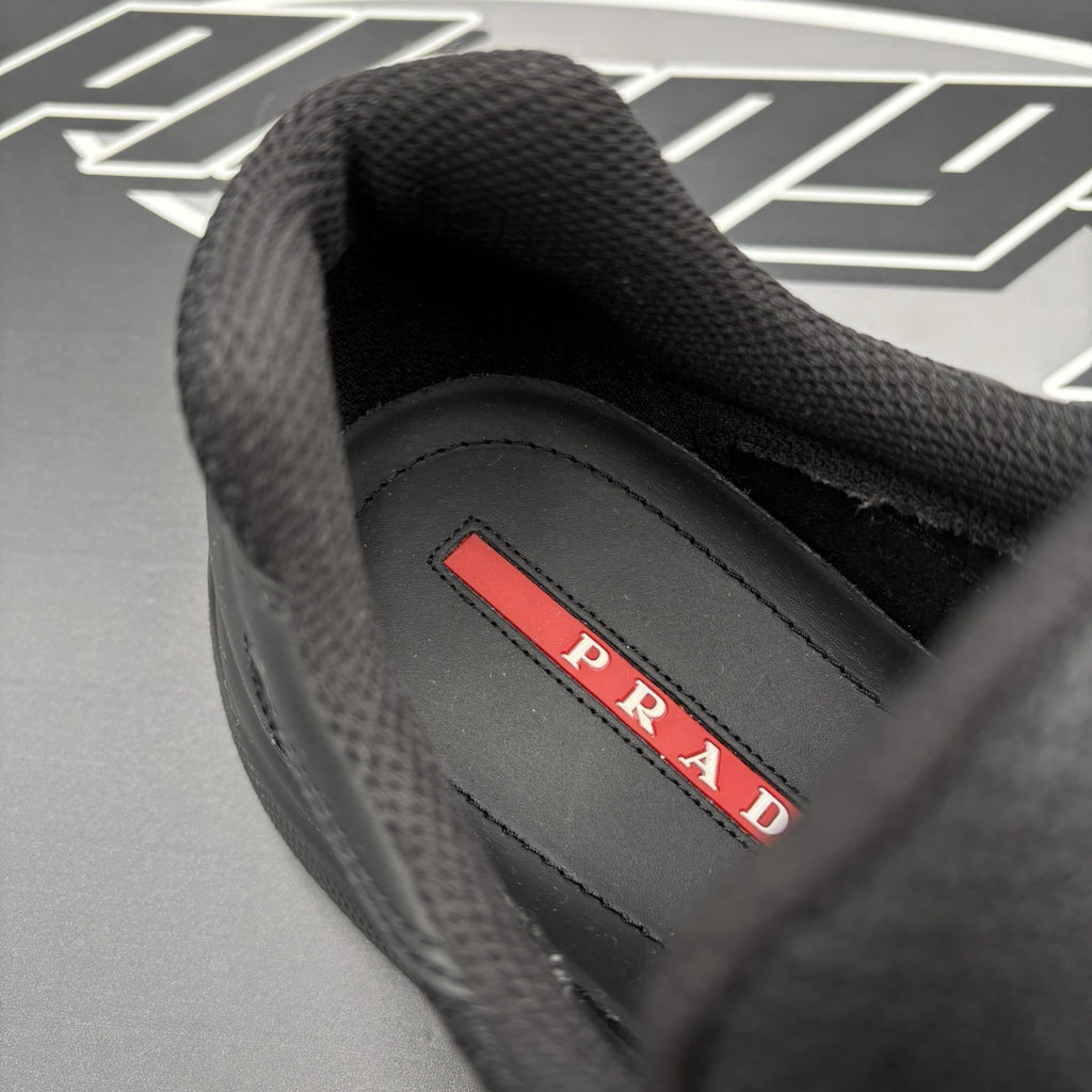 Size 8 UK (9 US) - Prada Americas Cup ' Black Leather ' | GOOD CONDITION!