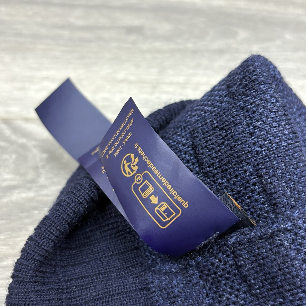 Louis Vuitton Wool Petit Damier Beanie ' Navy ' | GOOD CONDITION!