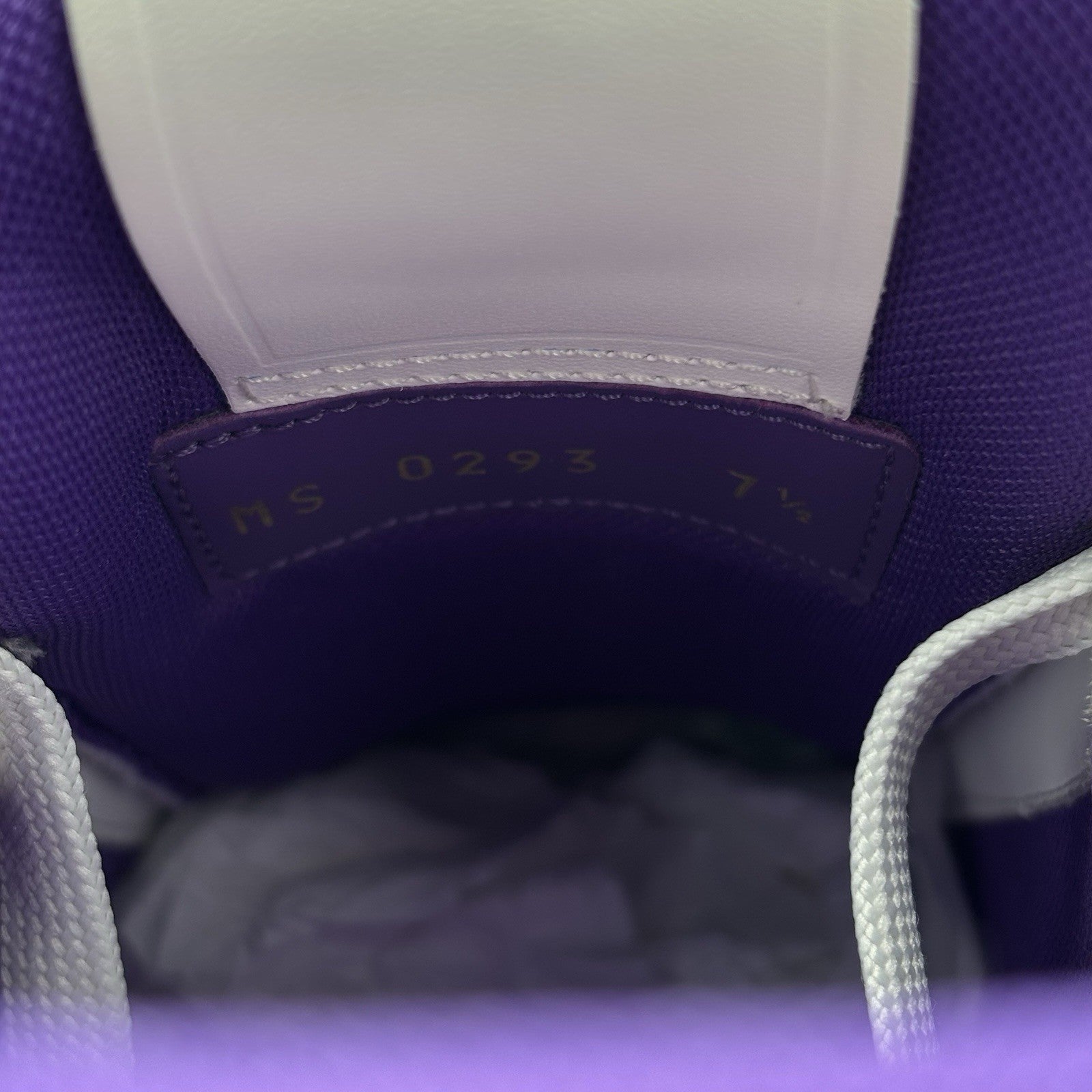 Size 7.5 LV (8.5-9 US) - Louis Vuitton Trainer ' White, Purple ' | WORN ONCE!