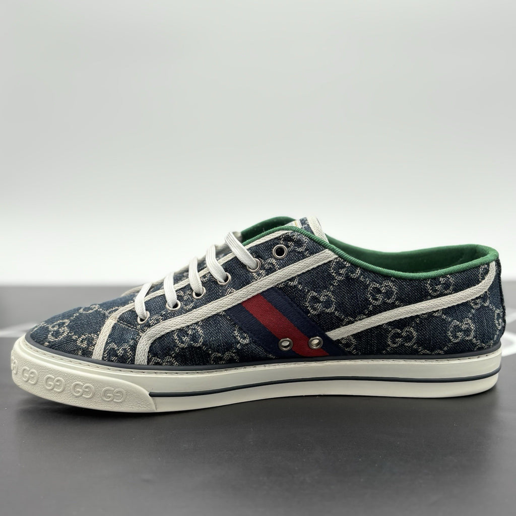 Size 11 G (11.5 US) - Gucci Tennis 1977 Denim GG Print Sneaker | GREAT CONDITION