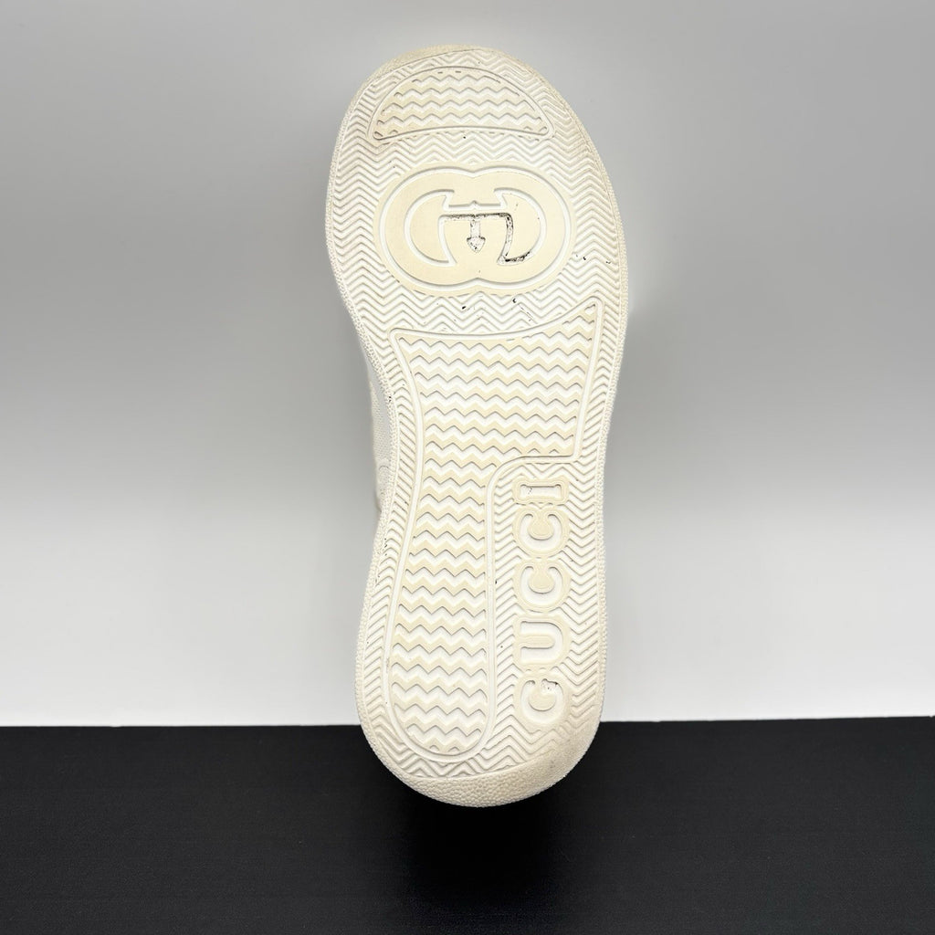 Size 8G (8.5 US) - Gucci GG Embossed ' White Leather ' | GOOD CONDITION!