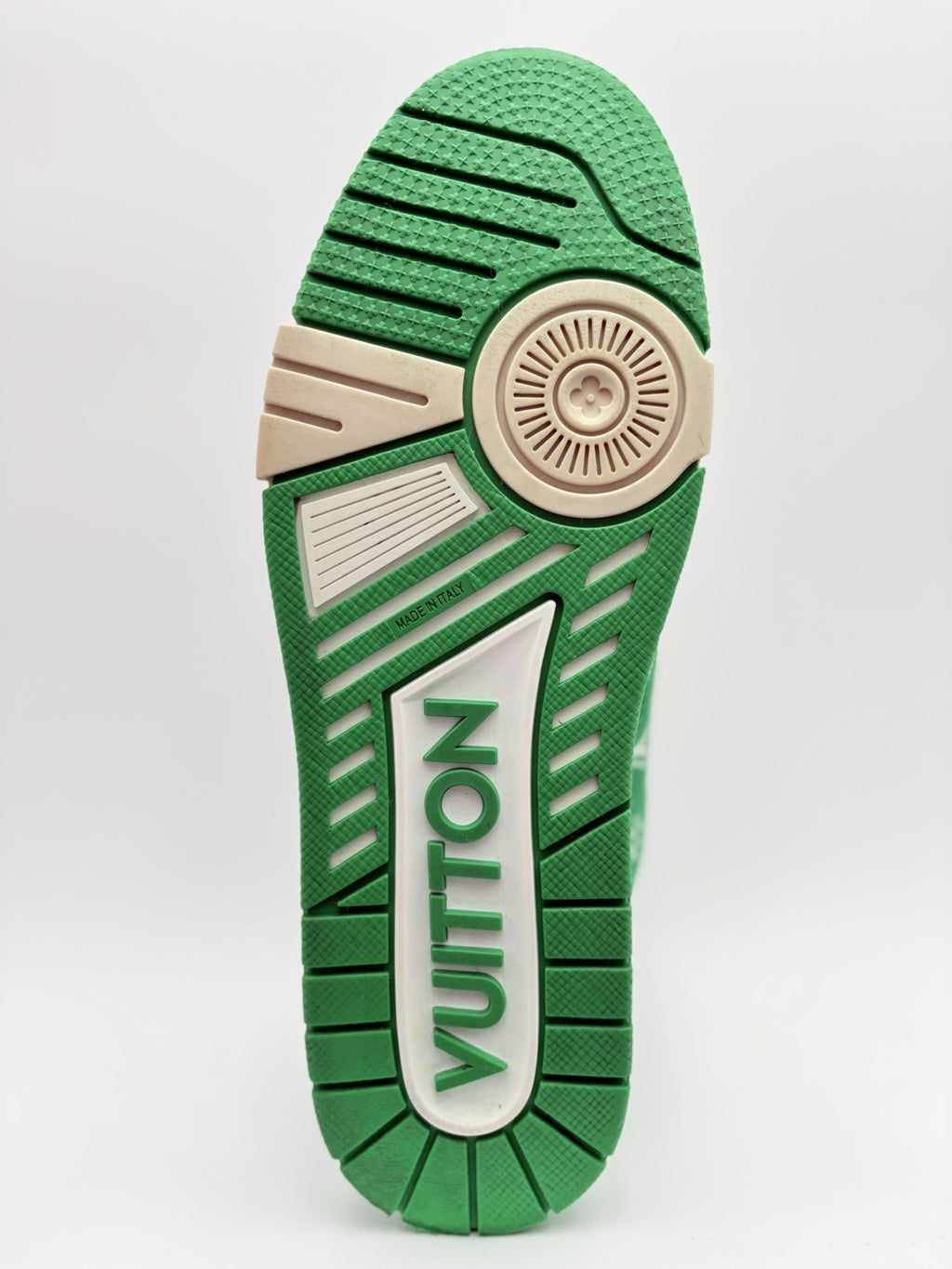 Size 8.5 LV (9.5-10 US) Louis Vuitton Trainer ' Green White Monogram ' | GREAT!
