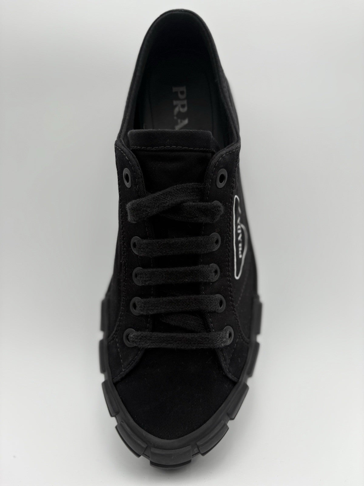 Size 9 UK (10 US) - Prada Gaberdine Wheel Low ' Black ' | GREAT CONDITION!