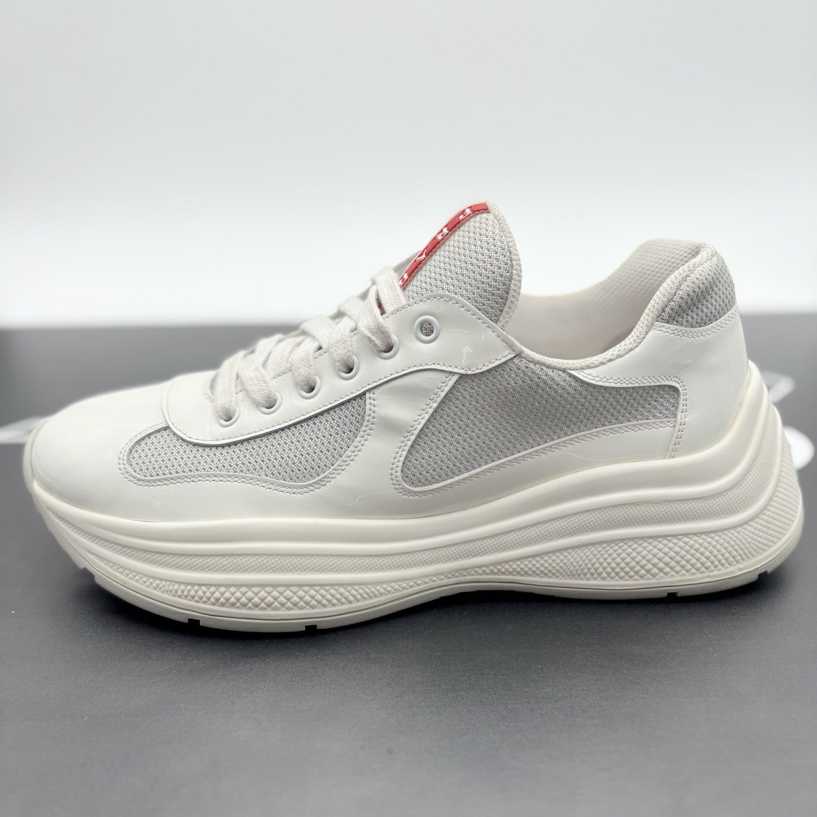 Size 8 UK (9 US) - Prada Americas Cup Sport ' White Grey ' | GREAT CONDITION!