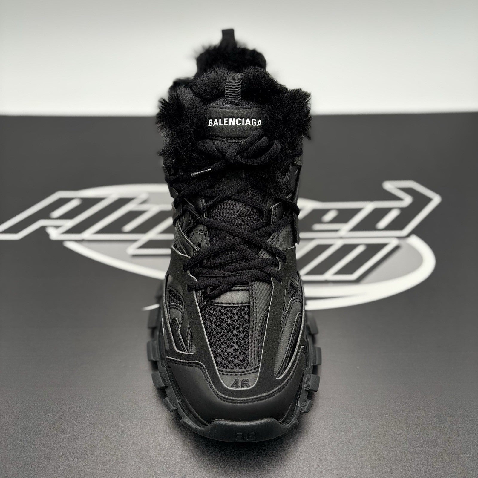 Size 46 (US 13) - Balenciaga Track Faux Fur ‘ Black ' | BRAND NEW!