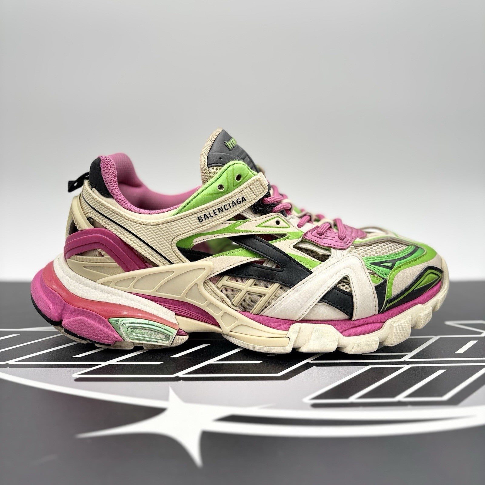 Size 41 (8 US) - Balenciaga Track 2 Trainer ' White, Purple, Green ' | GOOD!