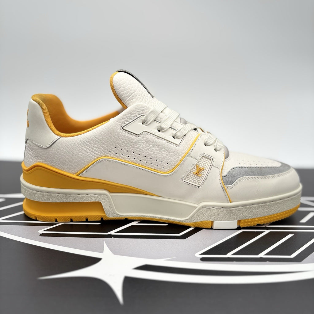 Size 40 LV (7-7.5 US) - Louis Vuitton Trainer ' White Yellow ' | GOOD CONDITION!