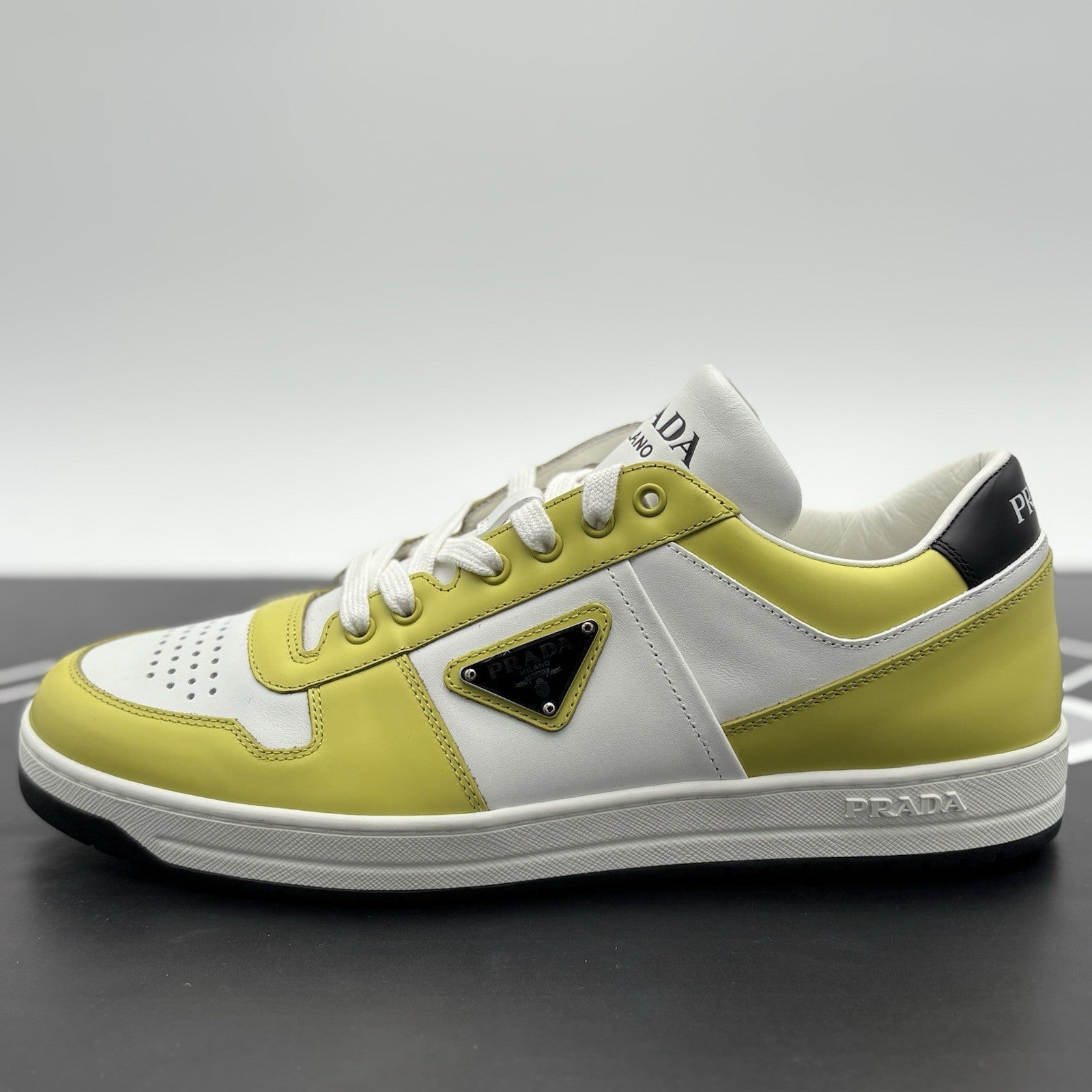 Size 8 UK (9 US) - Prada Downtown Low Leather ' Bianco Cedro ' | WORN ONCE!
