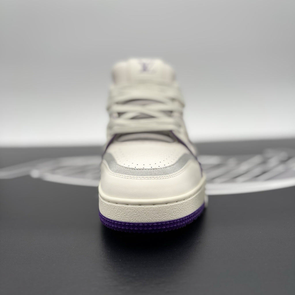 Size 7.5 LV (8.5-9 US) - Louis Vuitton Trainer ' White, Purple ' | WORN ONCE!