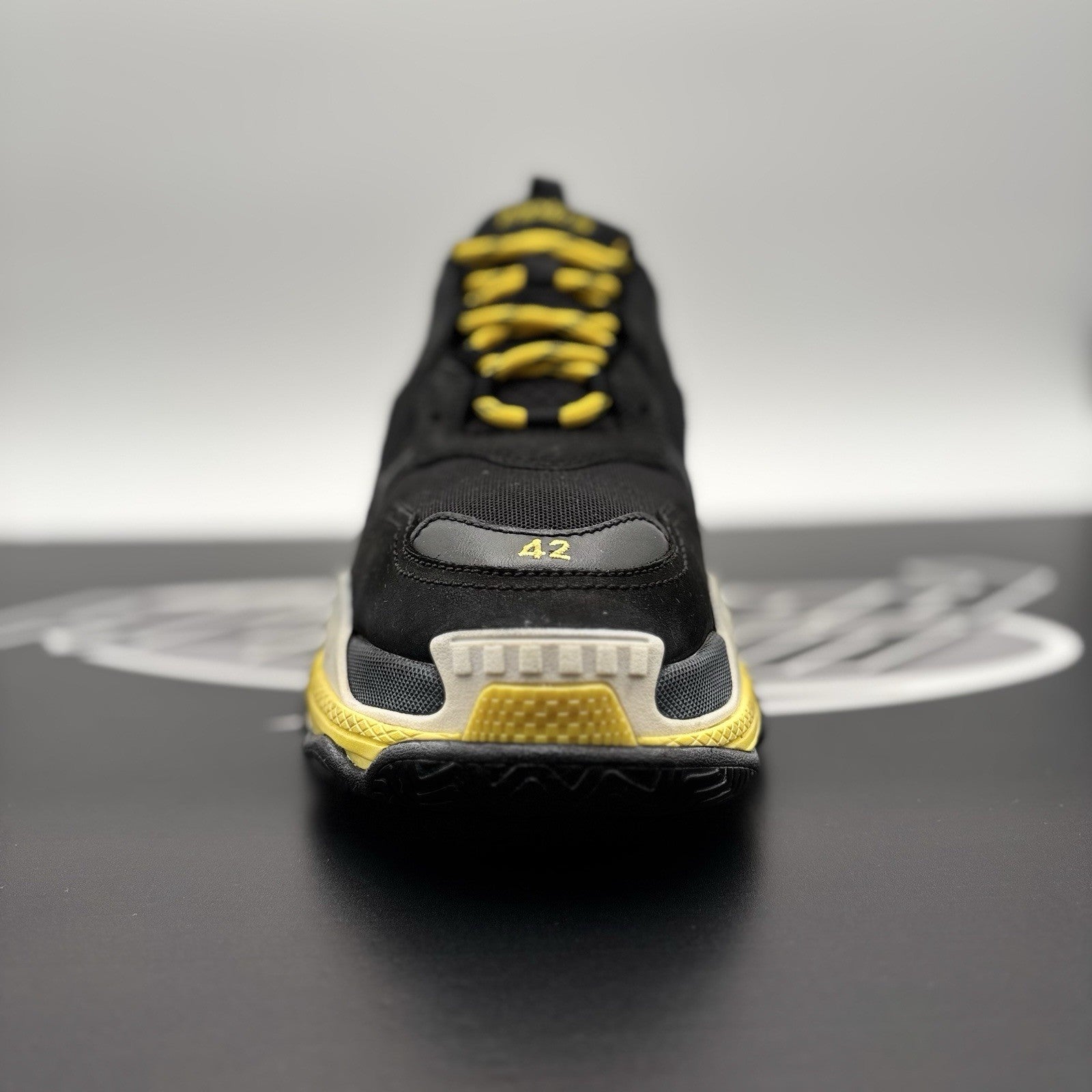 Size 42 (9 US) - Balenciaga Triple S ' Black Yellow ' | GREAT CONDITION!