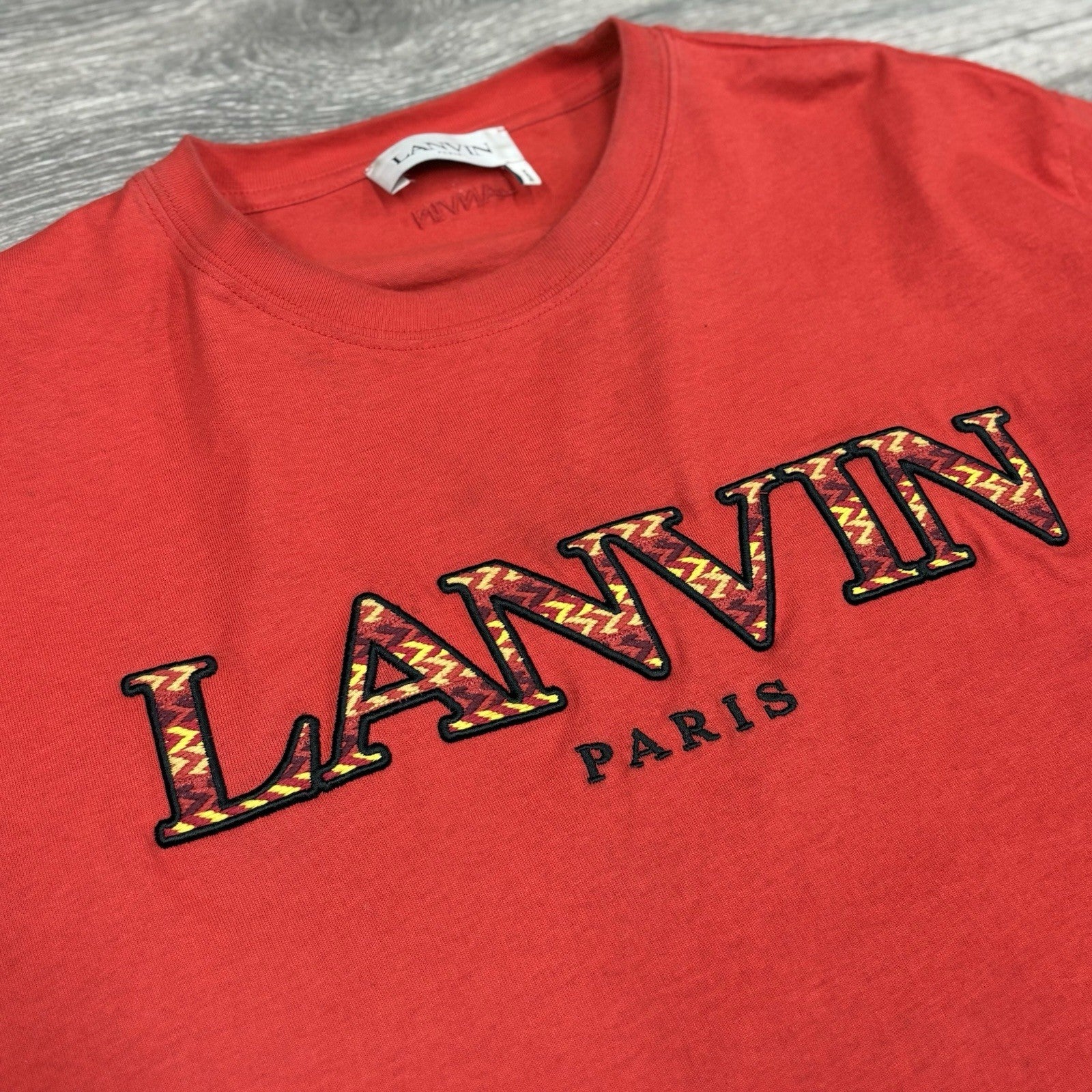 Size XL - Lanvin Embroidered Logo T-Shirt ' Red ' | GOOD CONDITION!