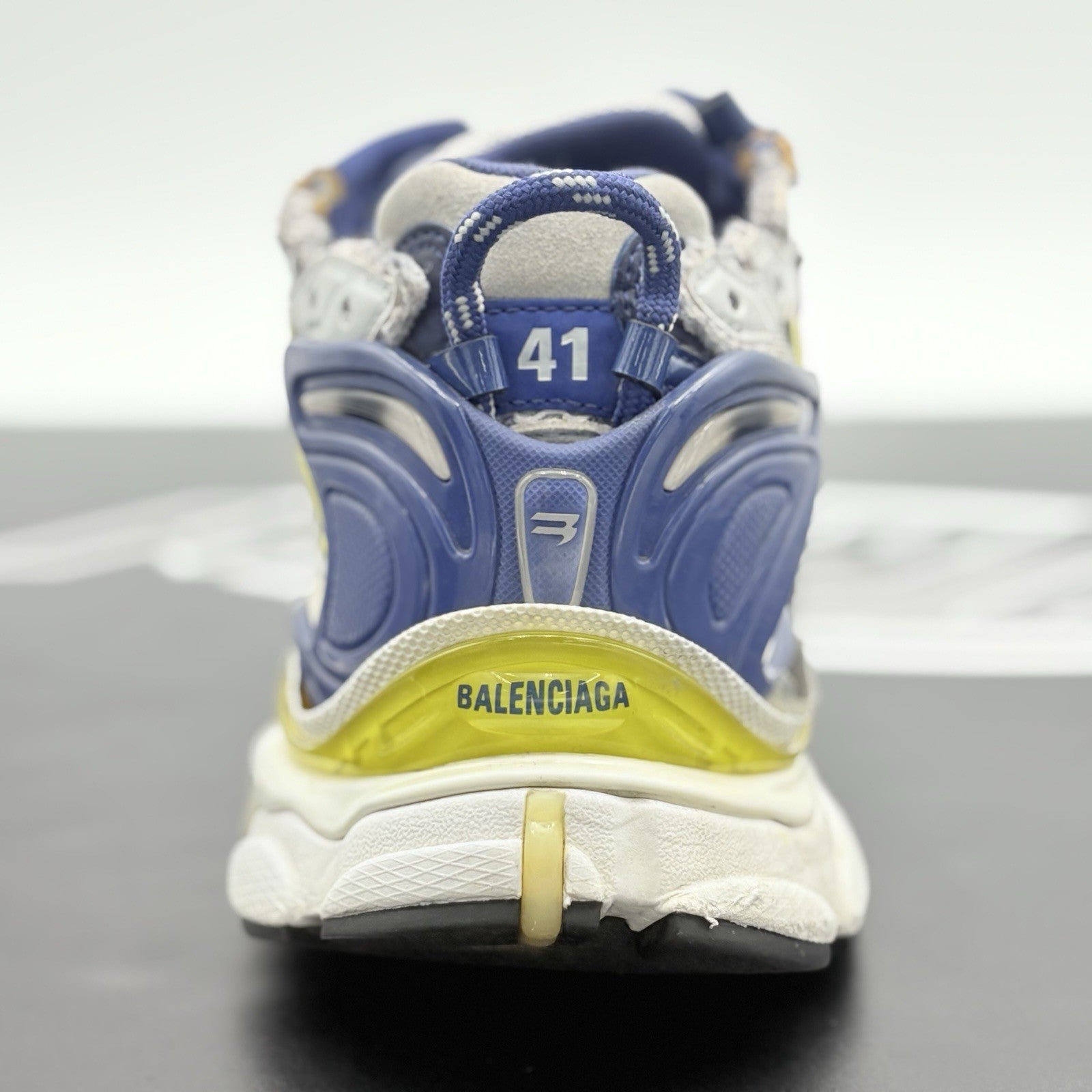 Size 41 (8 US) - Balenciaga Runner ' White Blue Yellow ' | GOOD CONDITION!