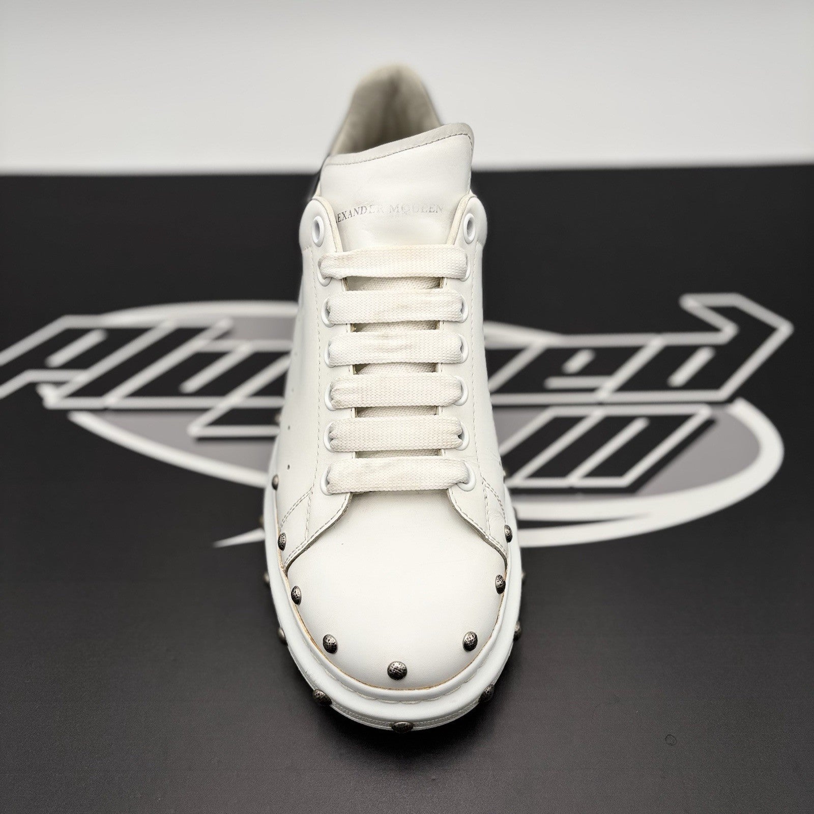 Size 41 (8 US) - Alexander McQueen Oversized Studded ' White Black ' | GREAT!