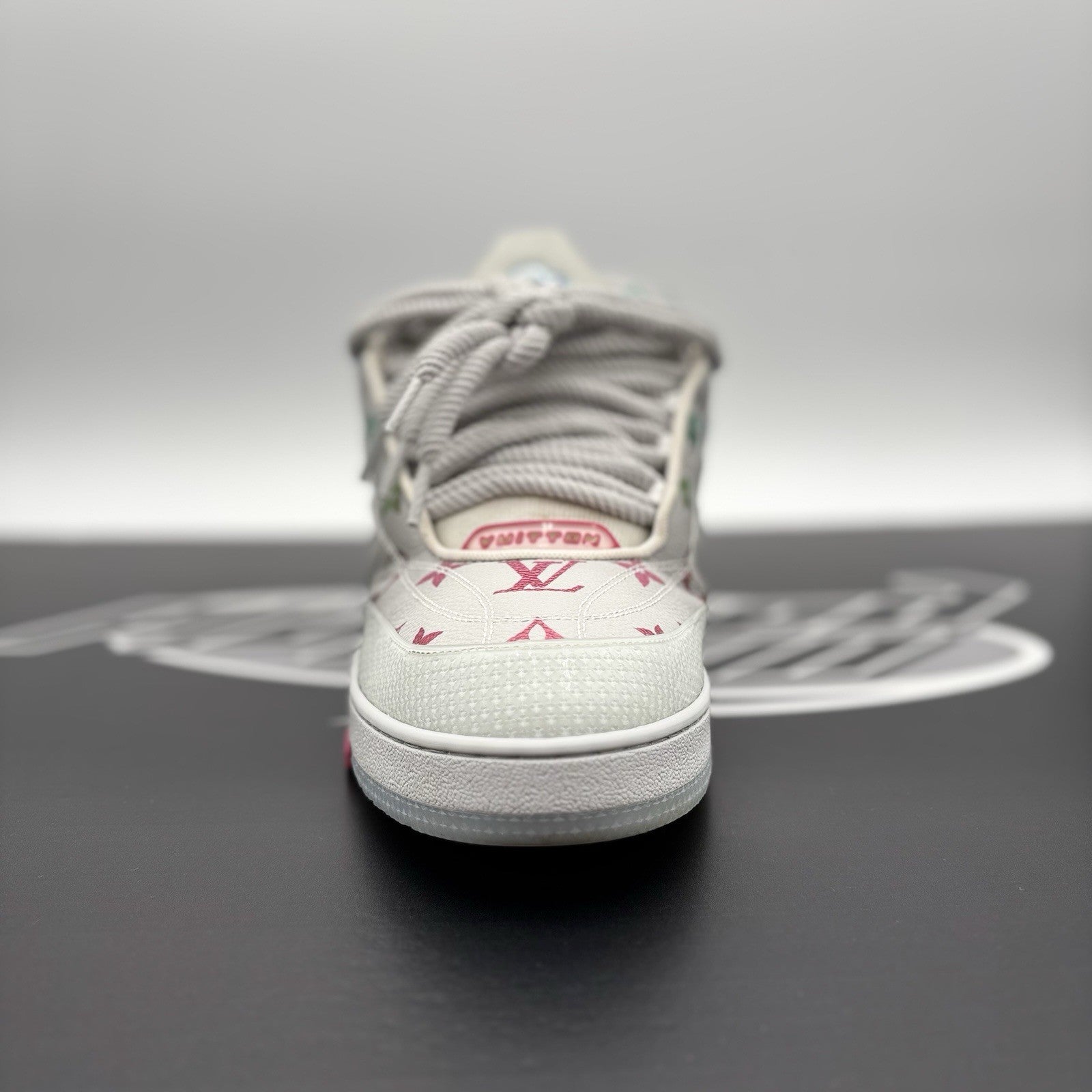 Size 11 LV (12-12.5 US) Louis Vuitton Skate ' Grey Monogram Multicolor' | GREAT!