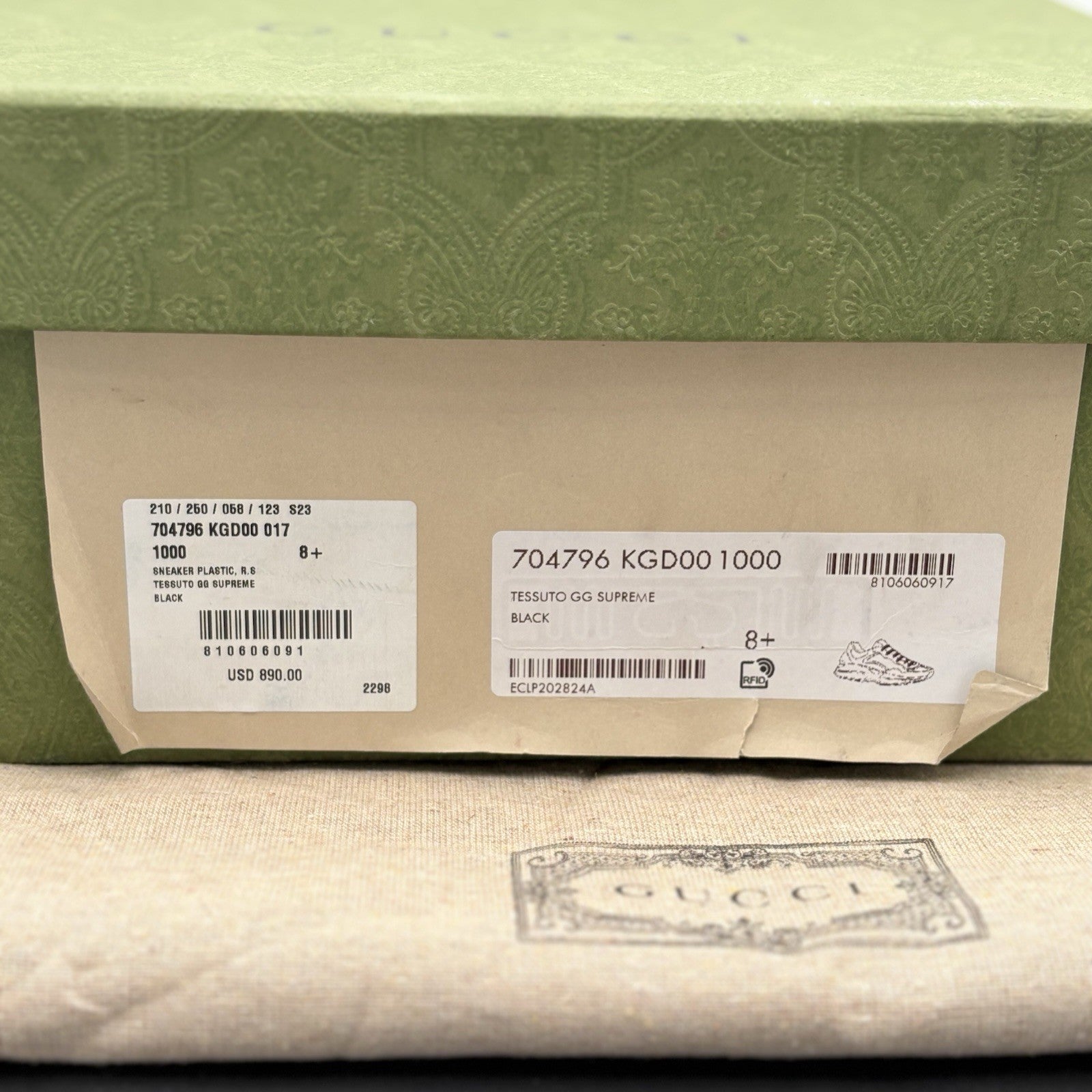 Size 8.5 G (9 US) - Gucci Rhyton ' Monogram Black ' | ONLY WORN 1-3x !