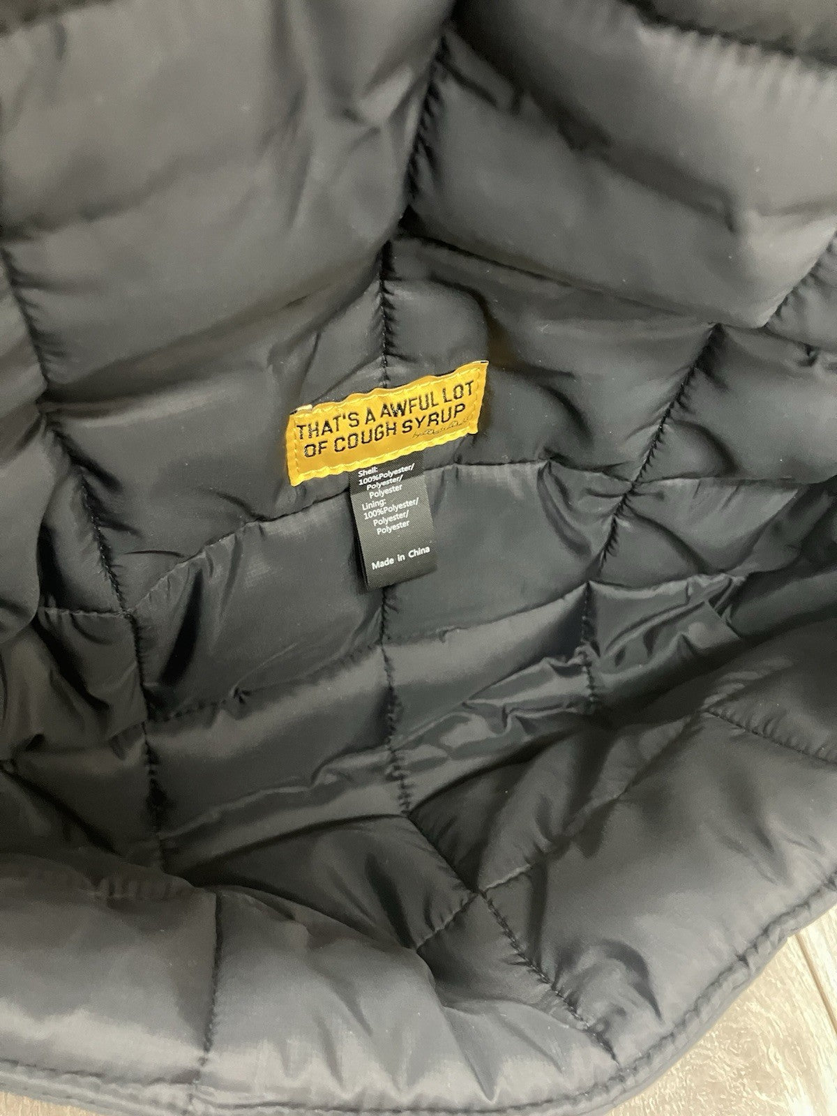 Thats A Awful Lot Of Cough Syrup | Puffer Bag | BRAND NEW | RETAIL : $255