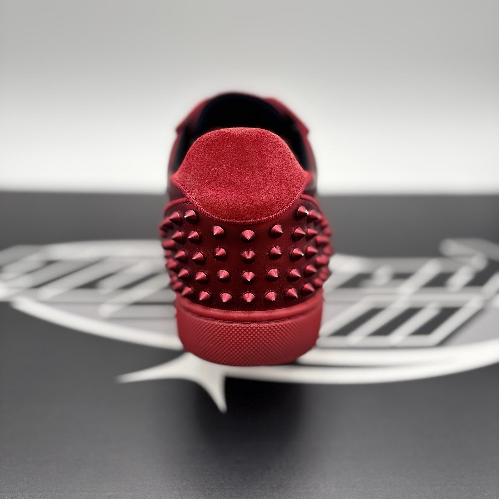 Size 43 (10 US) Christian Louboutin Low Spiked  ' Black Red ' | EXCELLENT!