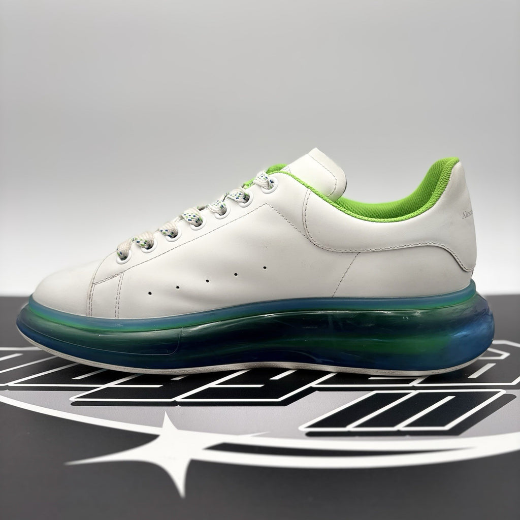 Size 45 (12 US) Alexander McQueen ' Transparent Sole White, Lime '