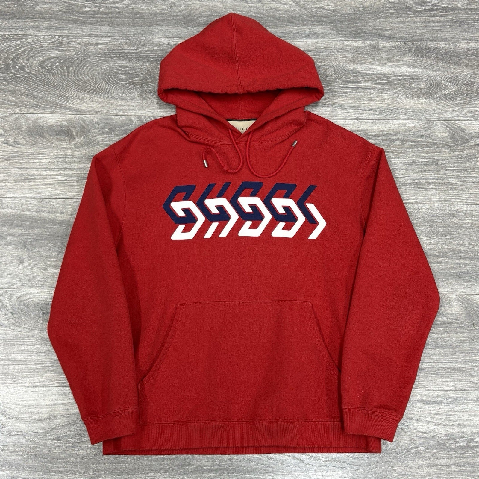 Size M - Gucci Mirrored Print Hoodie ' Red ' | GREAT CONDITION!