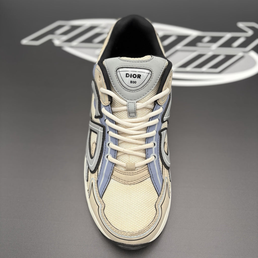 Size 44 (11 US) - Dior B30 Reflective Sneaker ' White Beige Blue ' | SUPER CLEAN