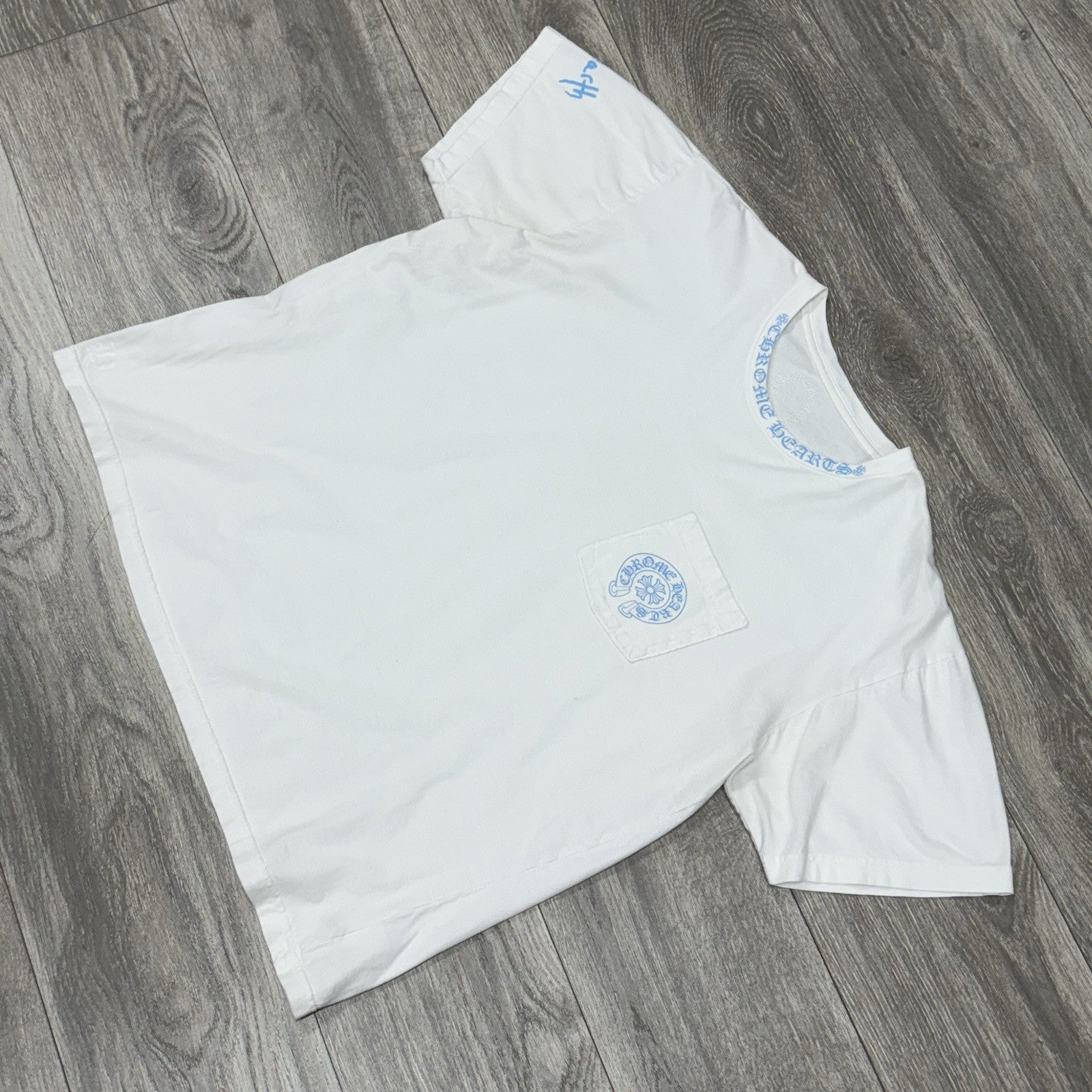 Size XL - Chrome Hearts St. Barth Collar Print T-Shirt ' White Blue '