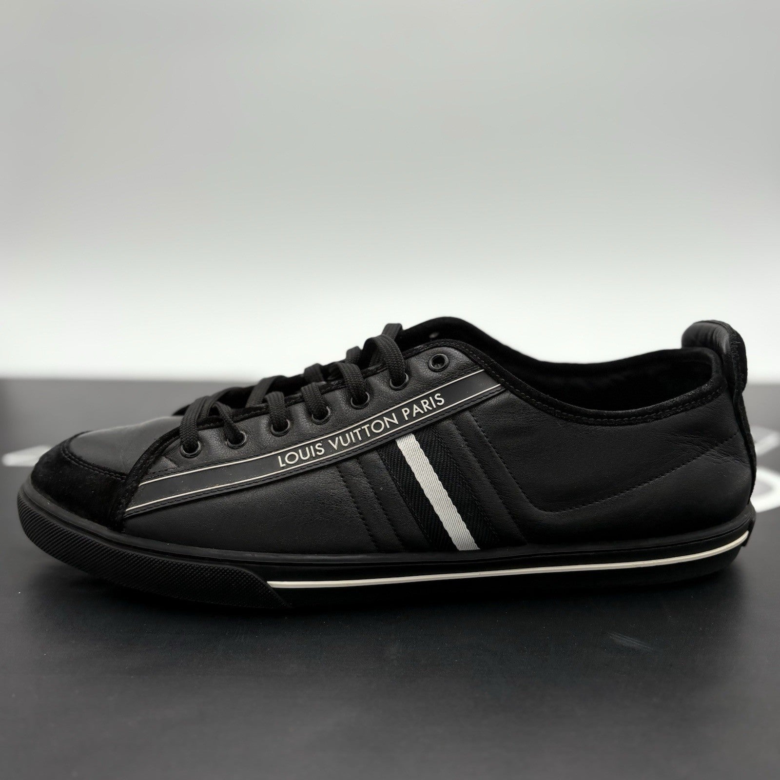 Size 11 LV (12-12.5 US) Louis Vuitton Suede & Leather Cosmos ' Black ' | CLEAN!