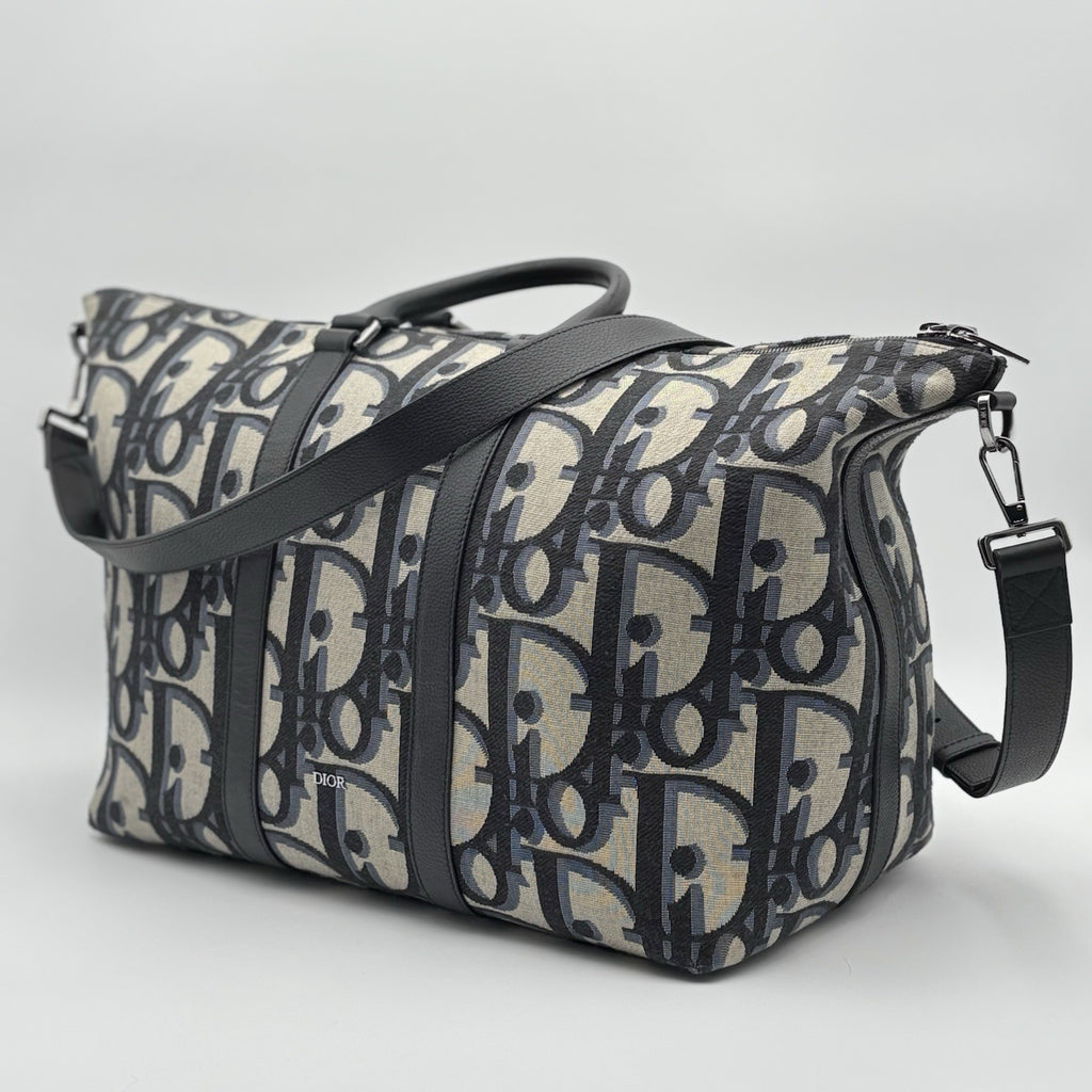 Dior Oblique Jacquard Maxi Weekender 40 Bag ' Beige ' | SUPER CLEAN!