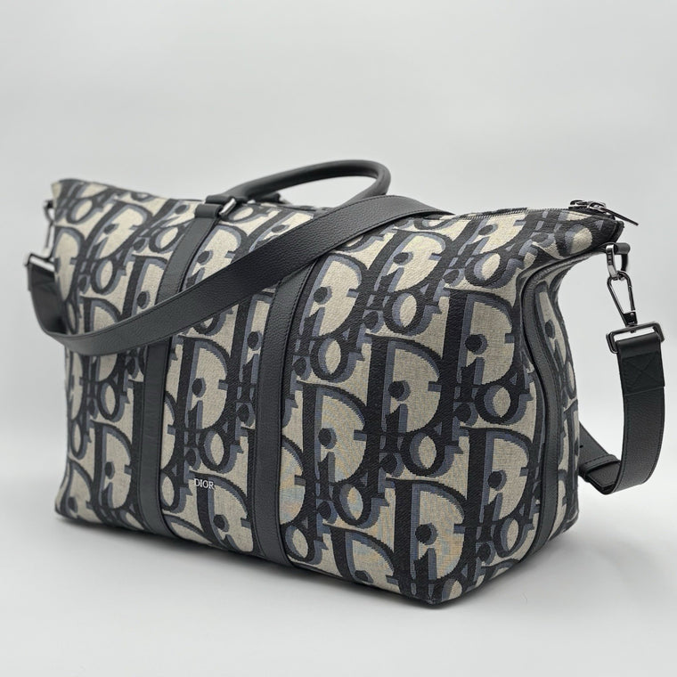 Oblique Jacquard Maxi Weekender 40 Bag Beige — photo 2