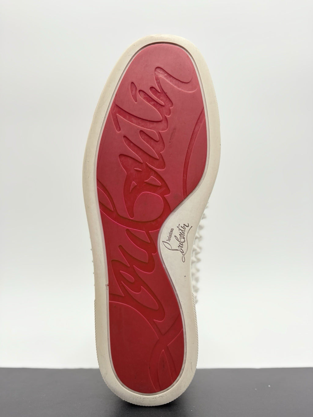 Size 41 (8 US) - Christian Louboutin Flat Spikes ' White ' | GOOD CONDITION!