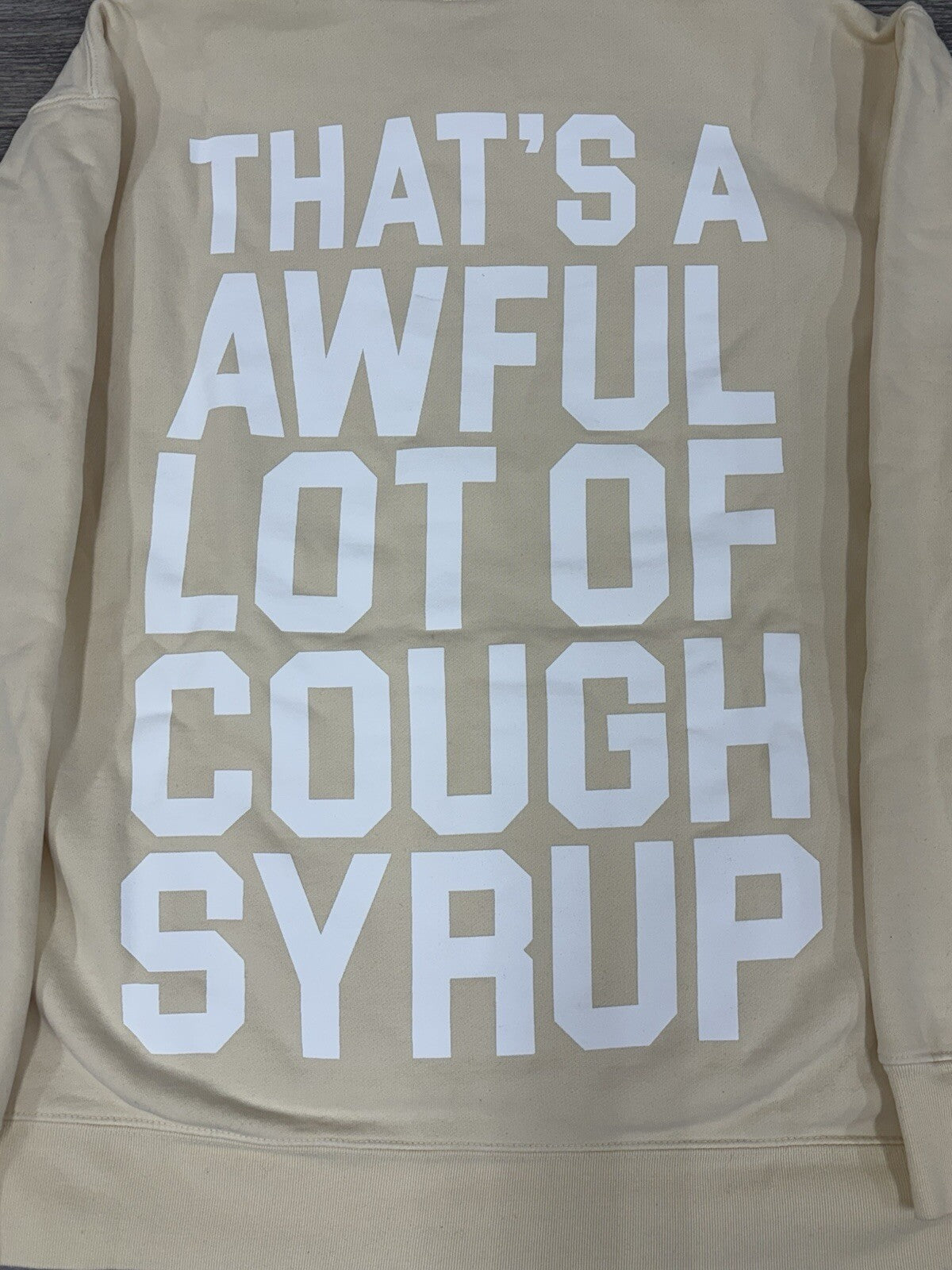 Size XL - Awful Lot Of Cough Syrup Hoodie ‘ Beige ‘ | BRAND NEW!