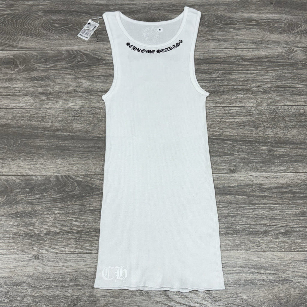 Size Medium - Chrome Hearts Scroll Logo Tank Top ' White Black ' | BRAND NEW!