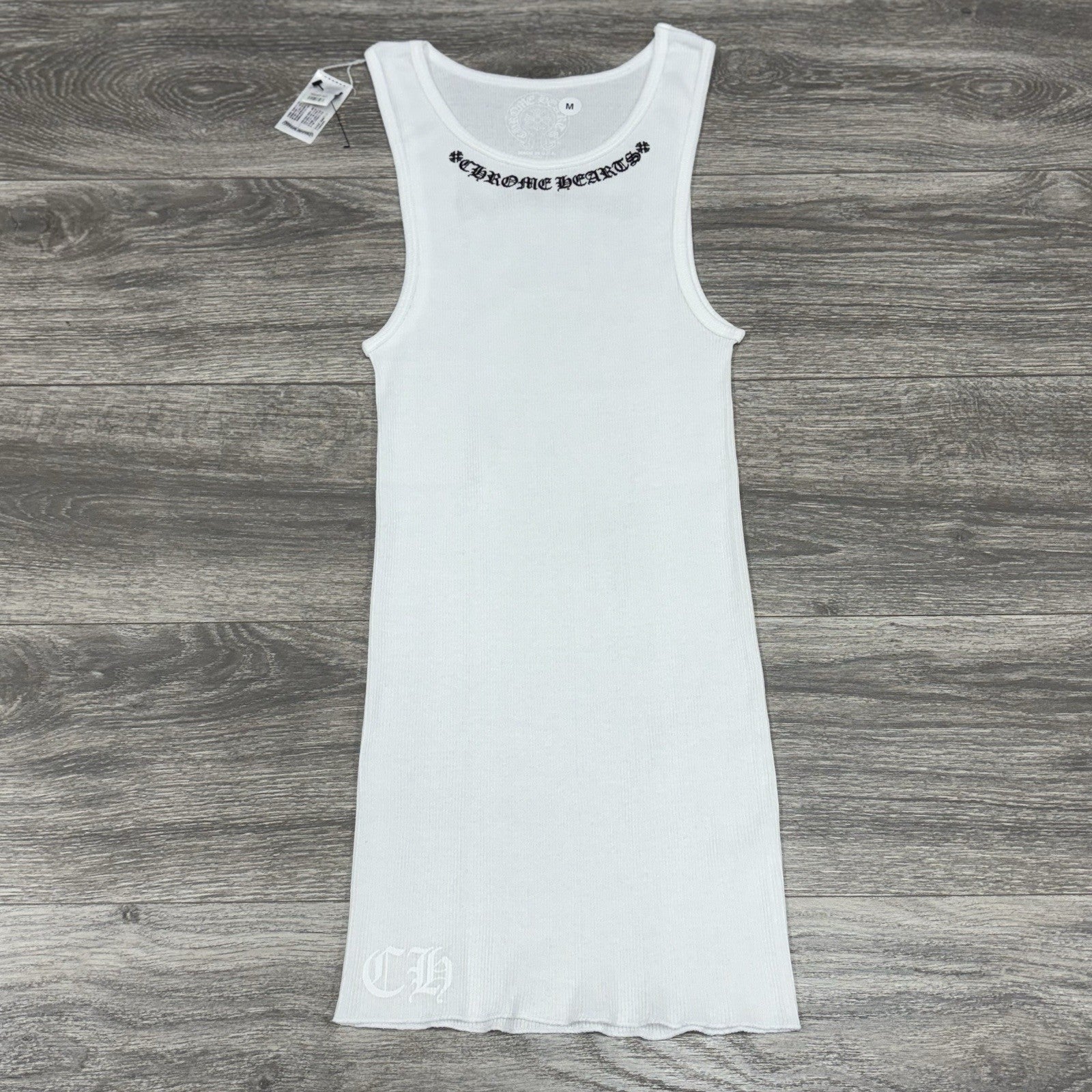 Size Medium - Chrome Hearts Scroll Logo Tank Top ' White Black ' | BRAND NEW!