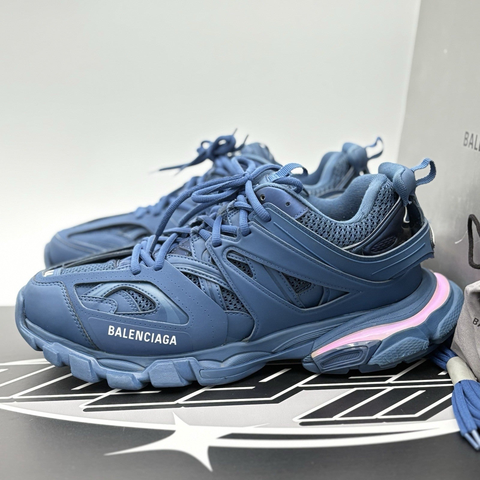 Size 44 (11 US) - Balenciaga Track LED Sneaker ' Navy ' | GREAT CONDITION!