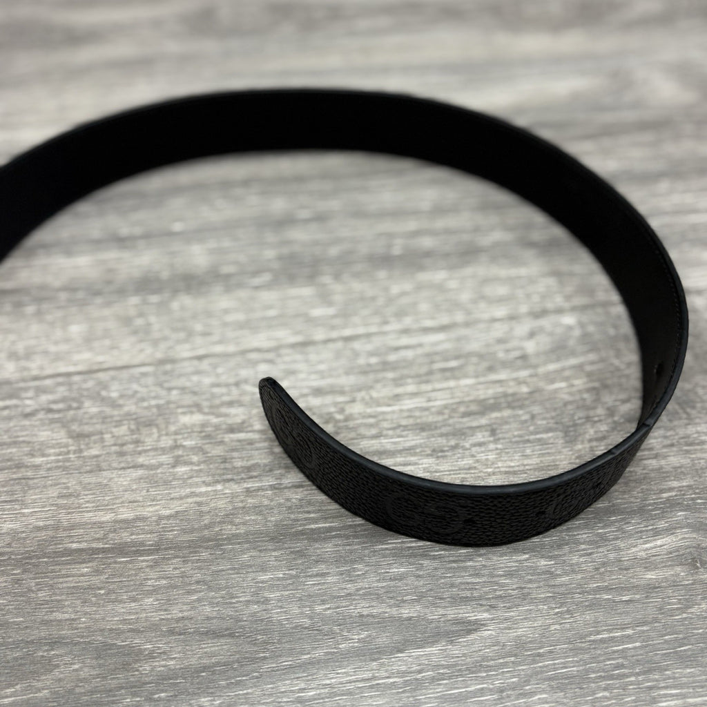 Gucci Belt GG Leather Interlocking Buckle ' Black ' | SUPER CLEAN!