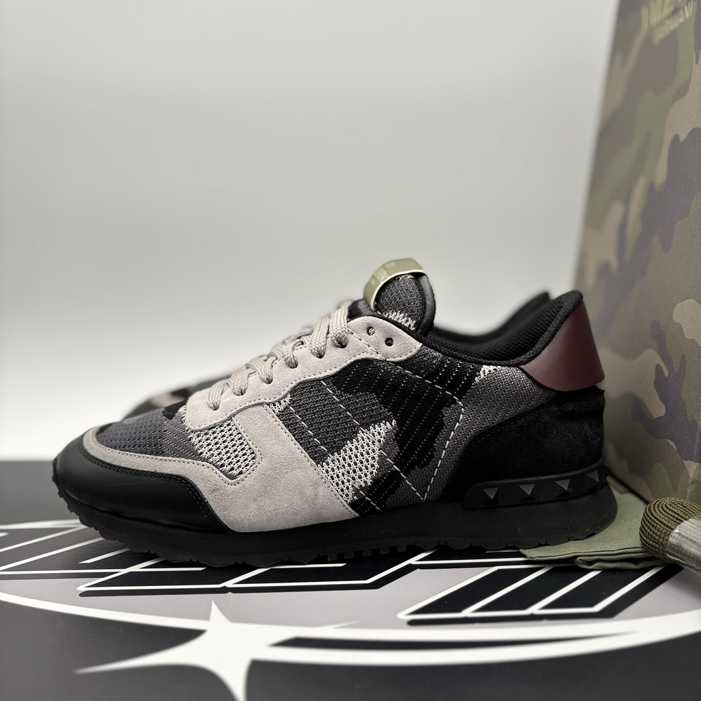 Size 41 (8 US) - Valentino Camouflage Rock runner  ' Black/Stone ' | WORN 1-3X