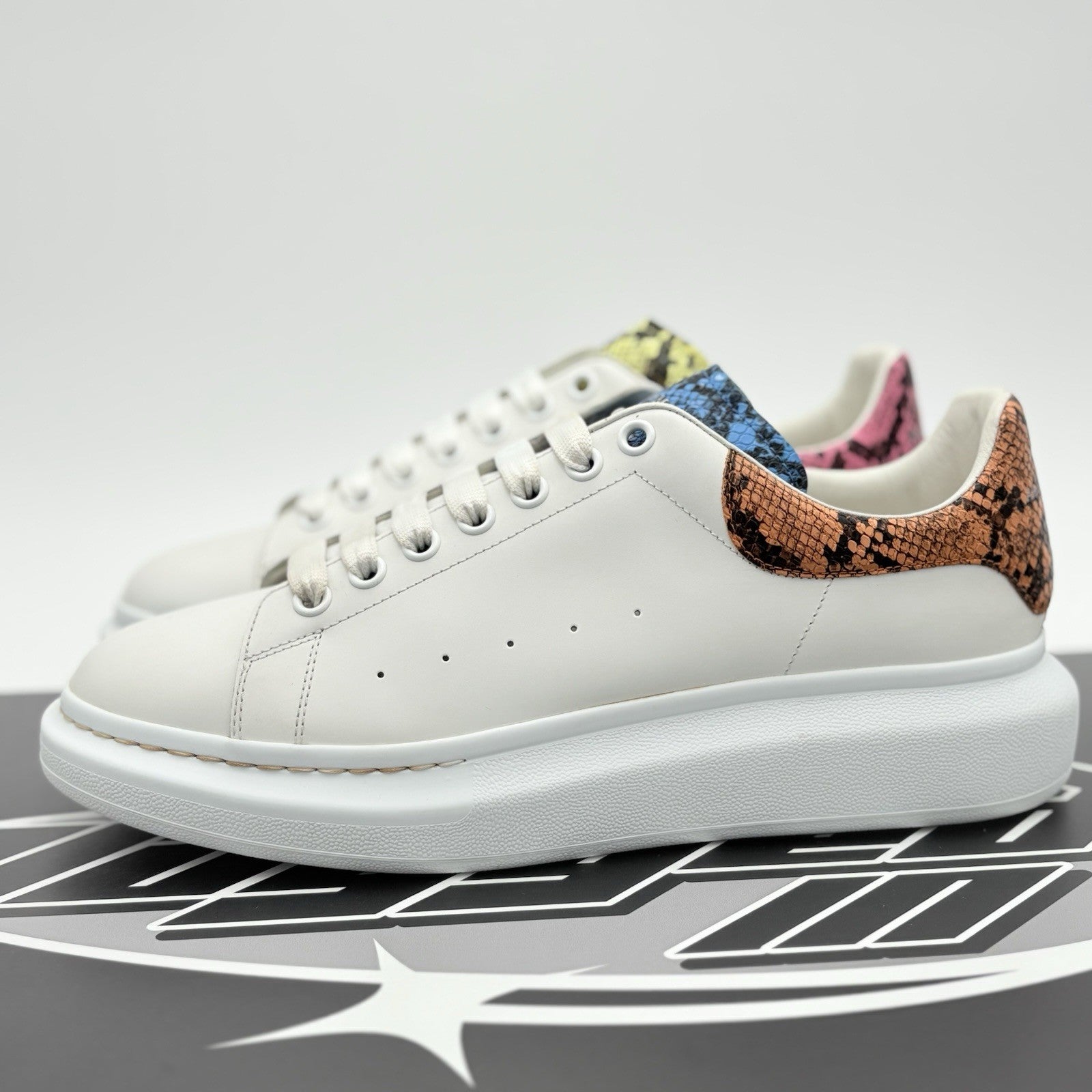 Size 45 (12US) Alexander McQueen ' White Multi Snake Print ' | ONLY WORN 1-3x
