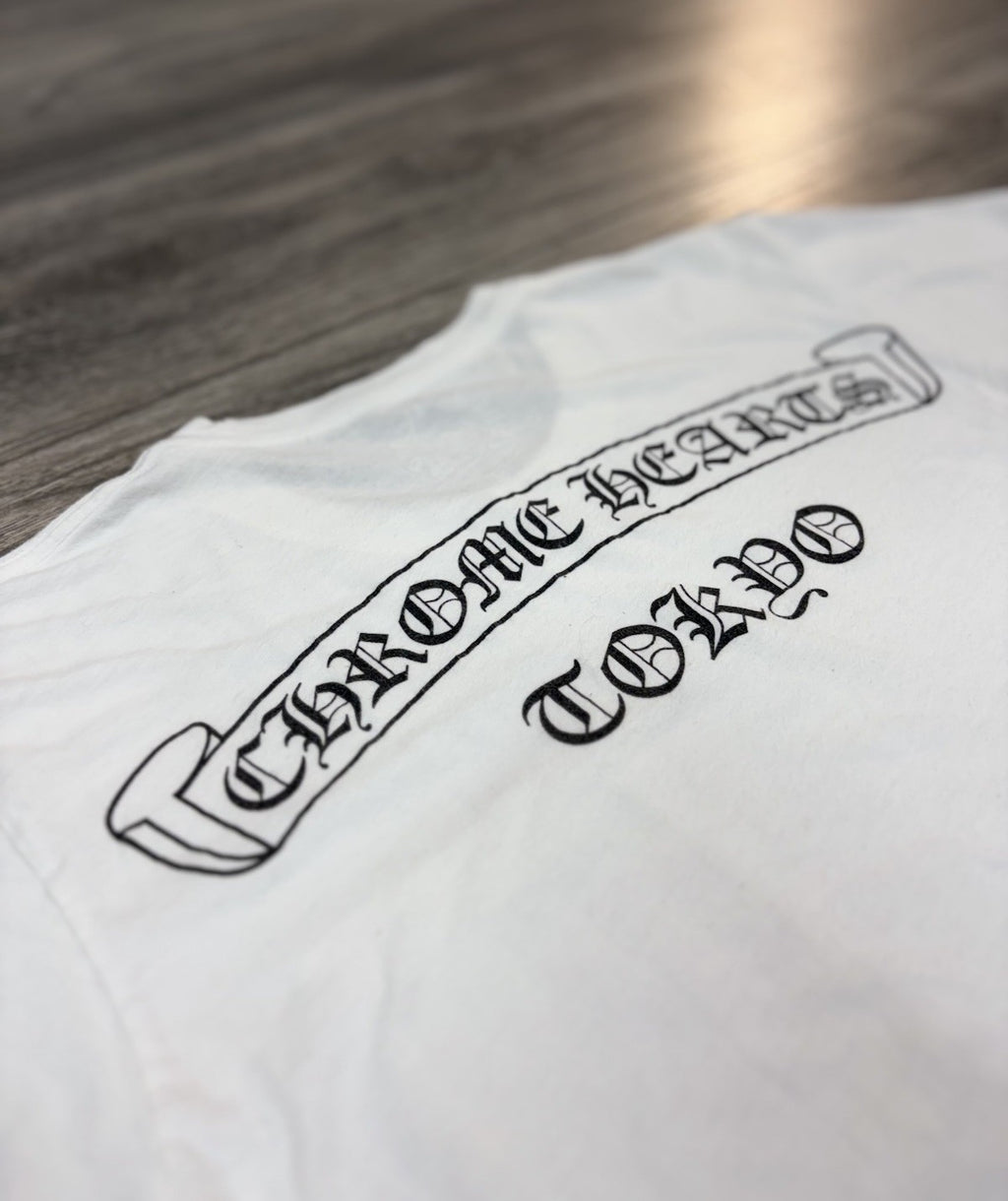 Size Medium - Chrome Hearts Tokyo Exclusive Scroll Label T- Shirt ' White '